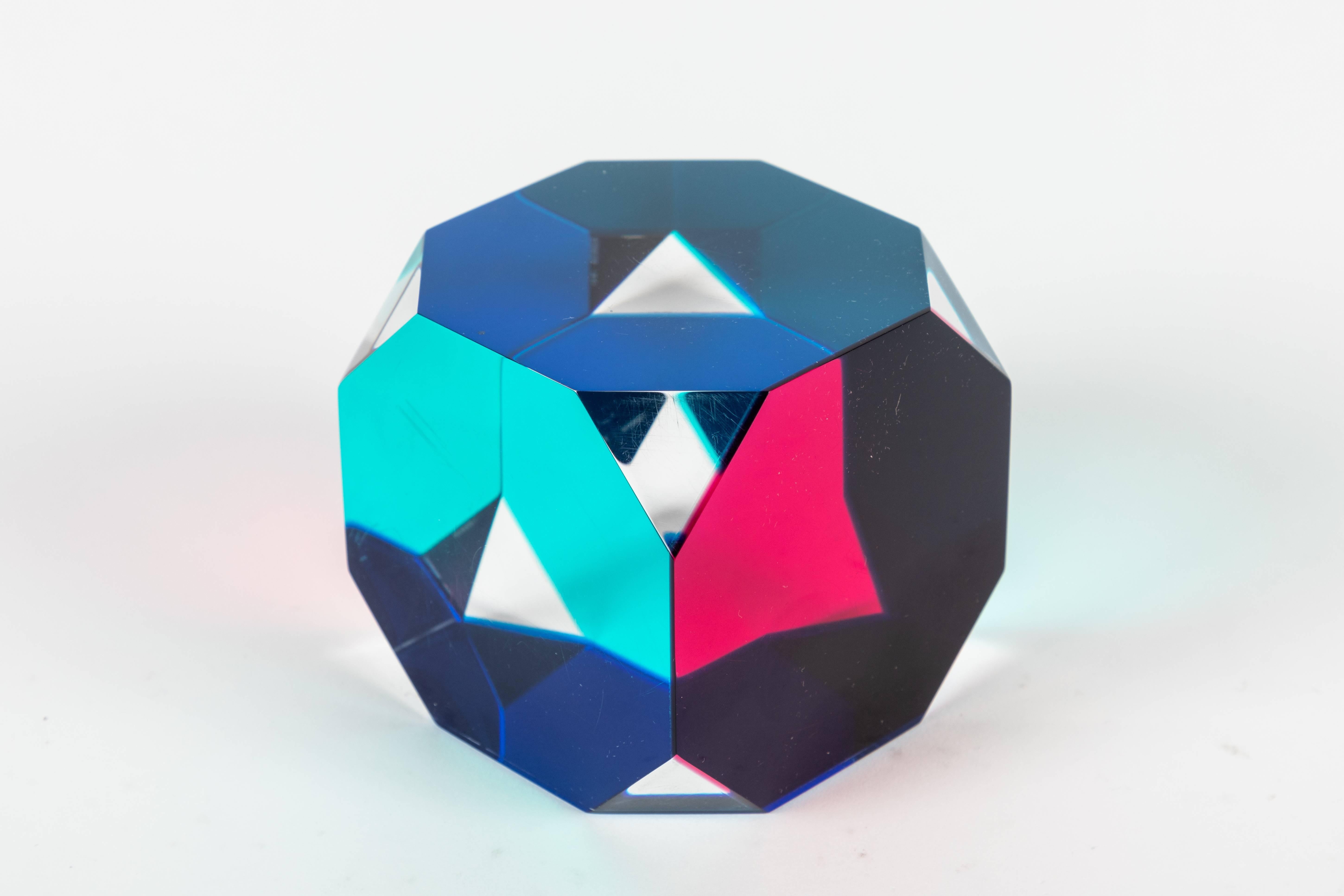 Modern Cast Acrylic Octagonal Cube Sculpture by Vasa