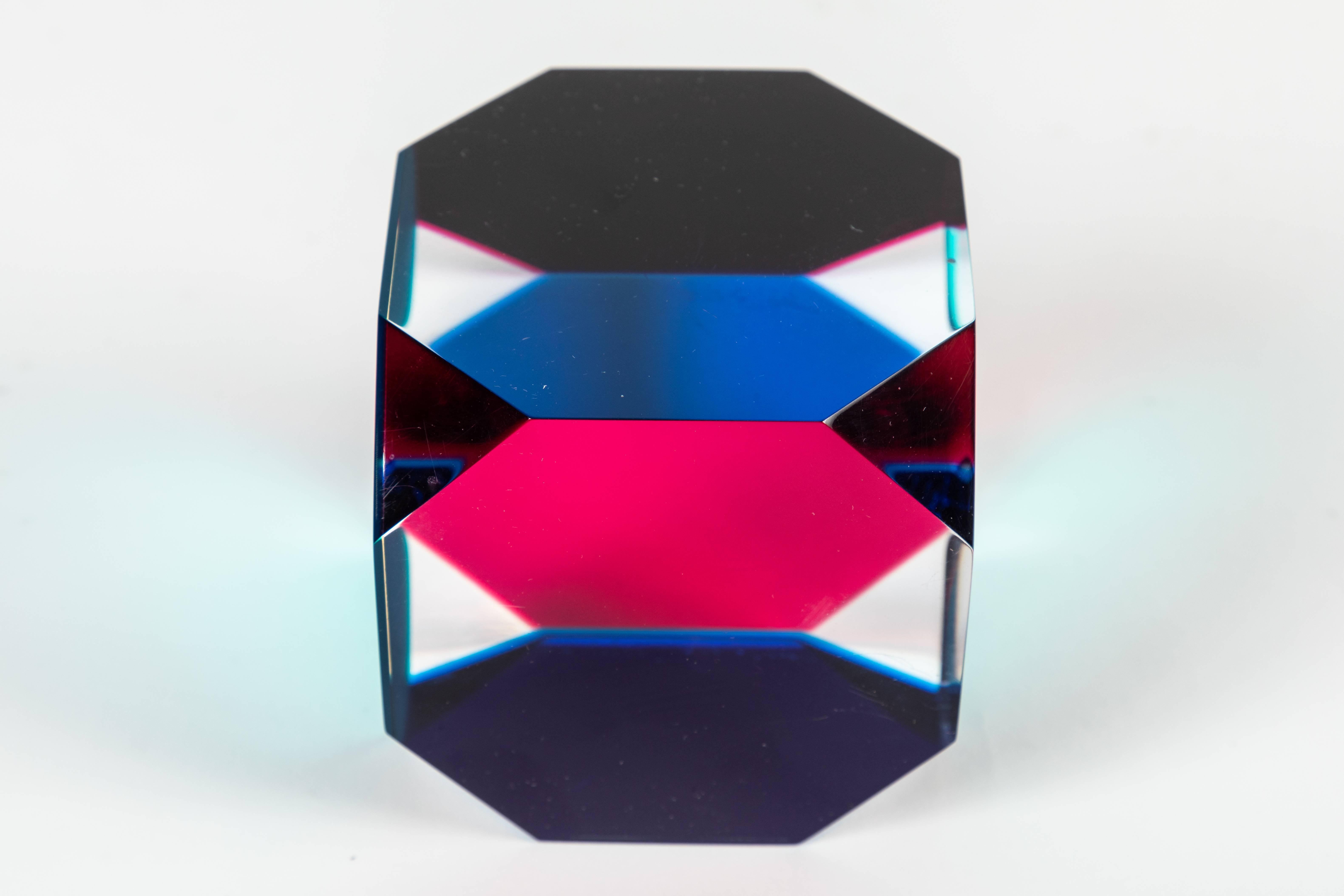 Cast Acrylic Octagonal Cube Sculpture by Vasa 1
