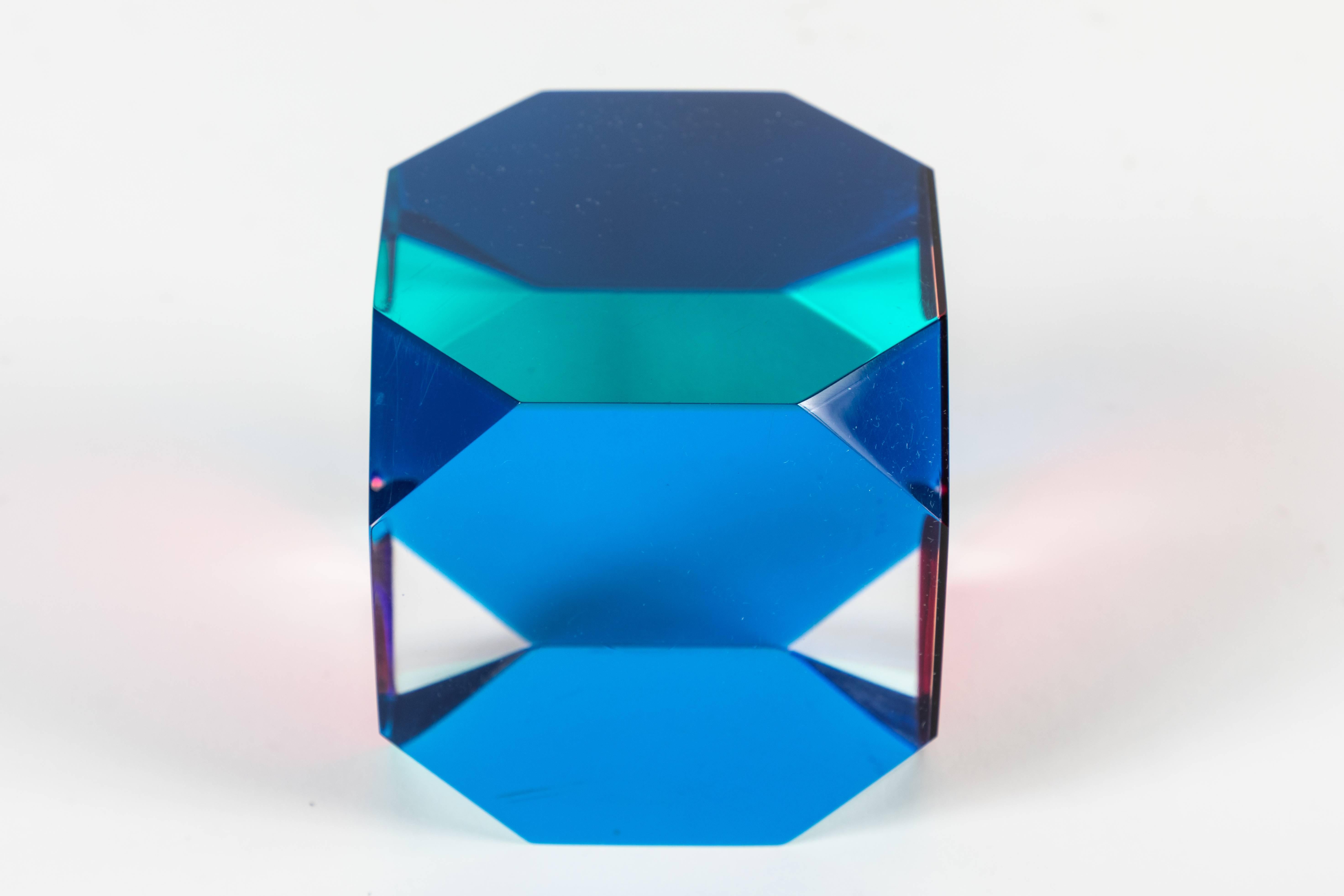 Cast Acrylic Octagonal Cube Sculpture by Vasa 2