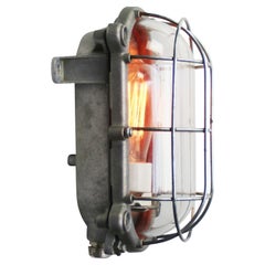 Cast Alu Industrial Clear Glass Wall Lamps Sconces by Schuch