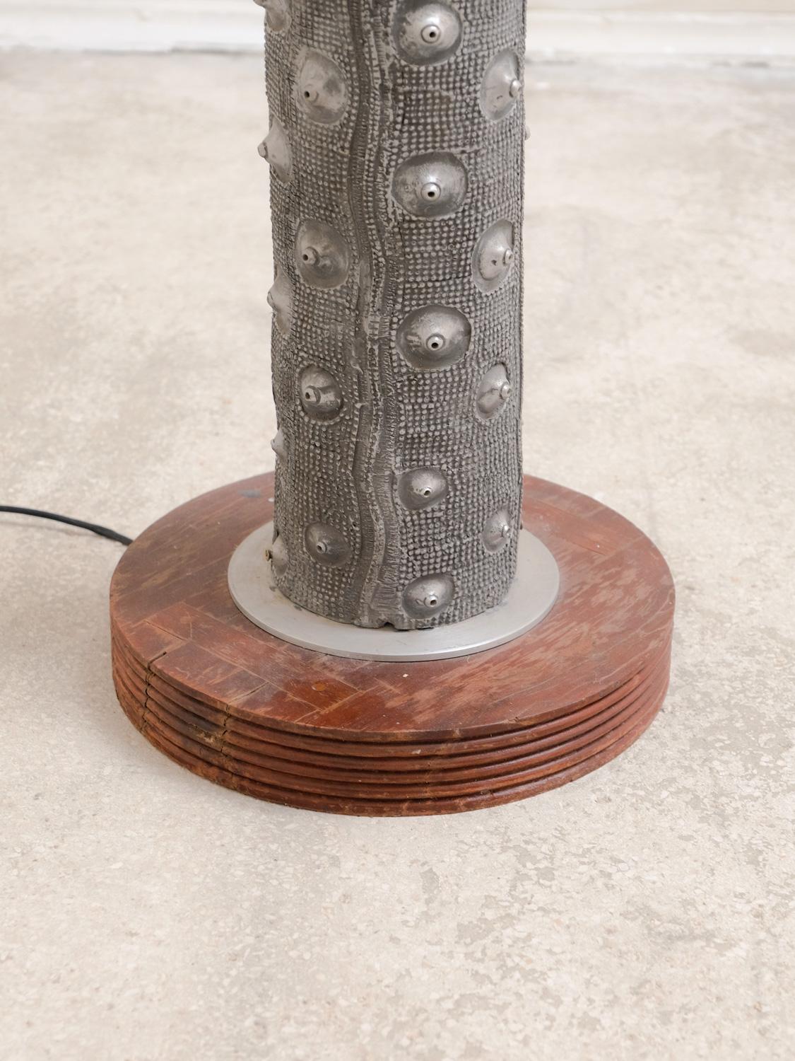 Modern Cast Aluminium Floor Lamp, 90's French design functional sculpture