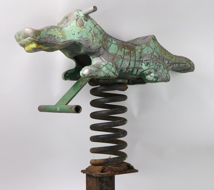 Cast Aluminum Alligator Playground Toy by Mexico Foundries Reedsville, PA In Good Condition In New York, NY