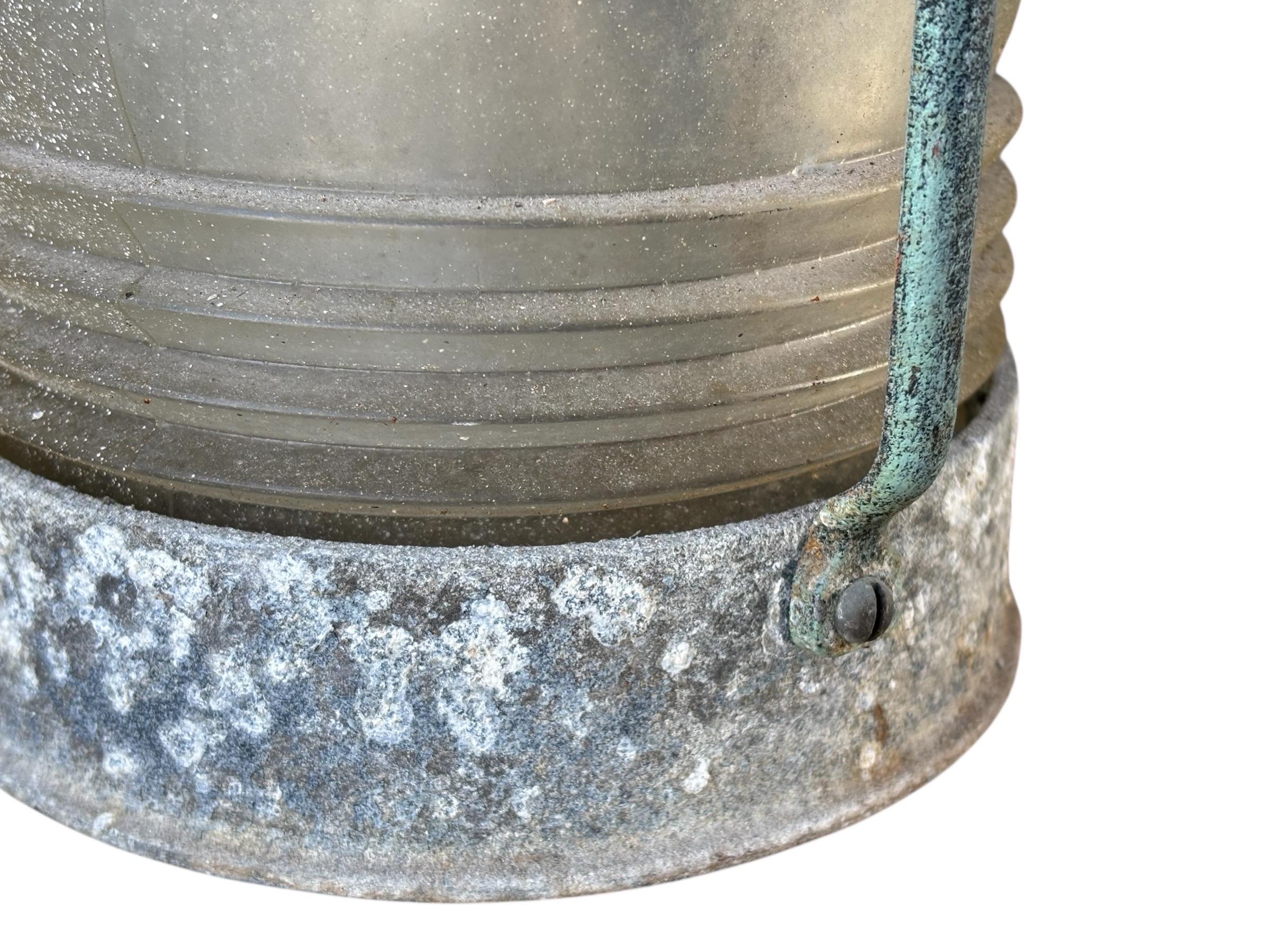 Cast Aluminum and Glass Anchor Lantern Wall Sconces, a Pair For Sale 2