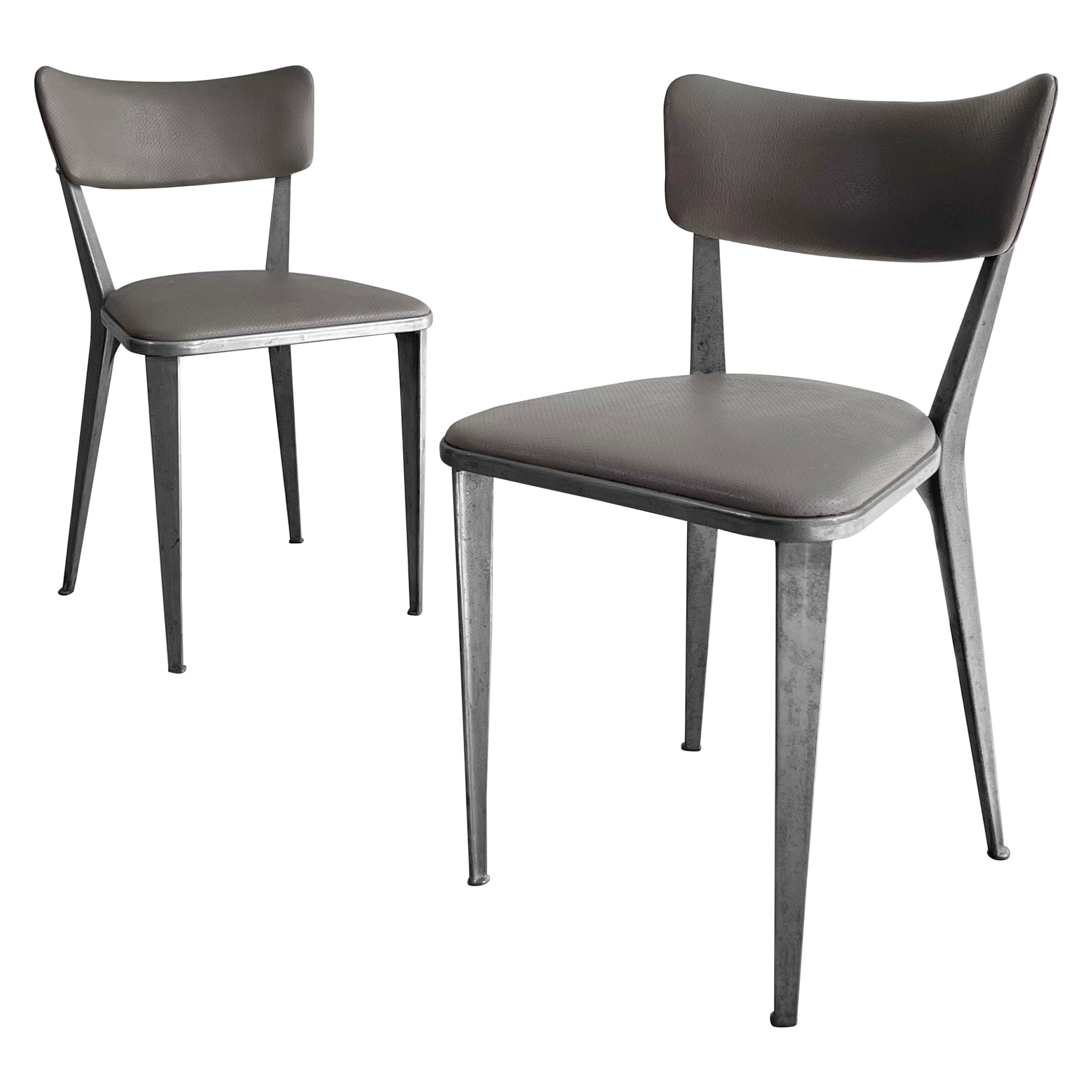 Sedie in alluminio fuso e vinile "BA3" di Ernest Race per Race Furniture