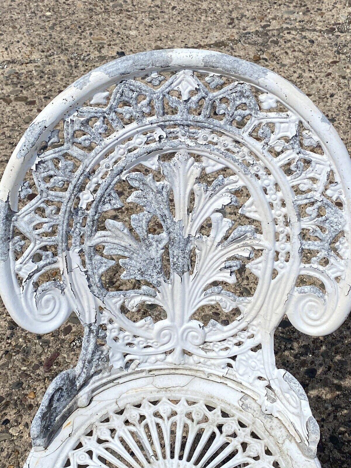 Cast Aluminum Antique Style Outdoor Garden Bistro Small Side Chairs - Pair 1