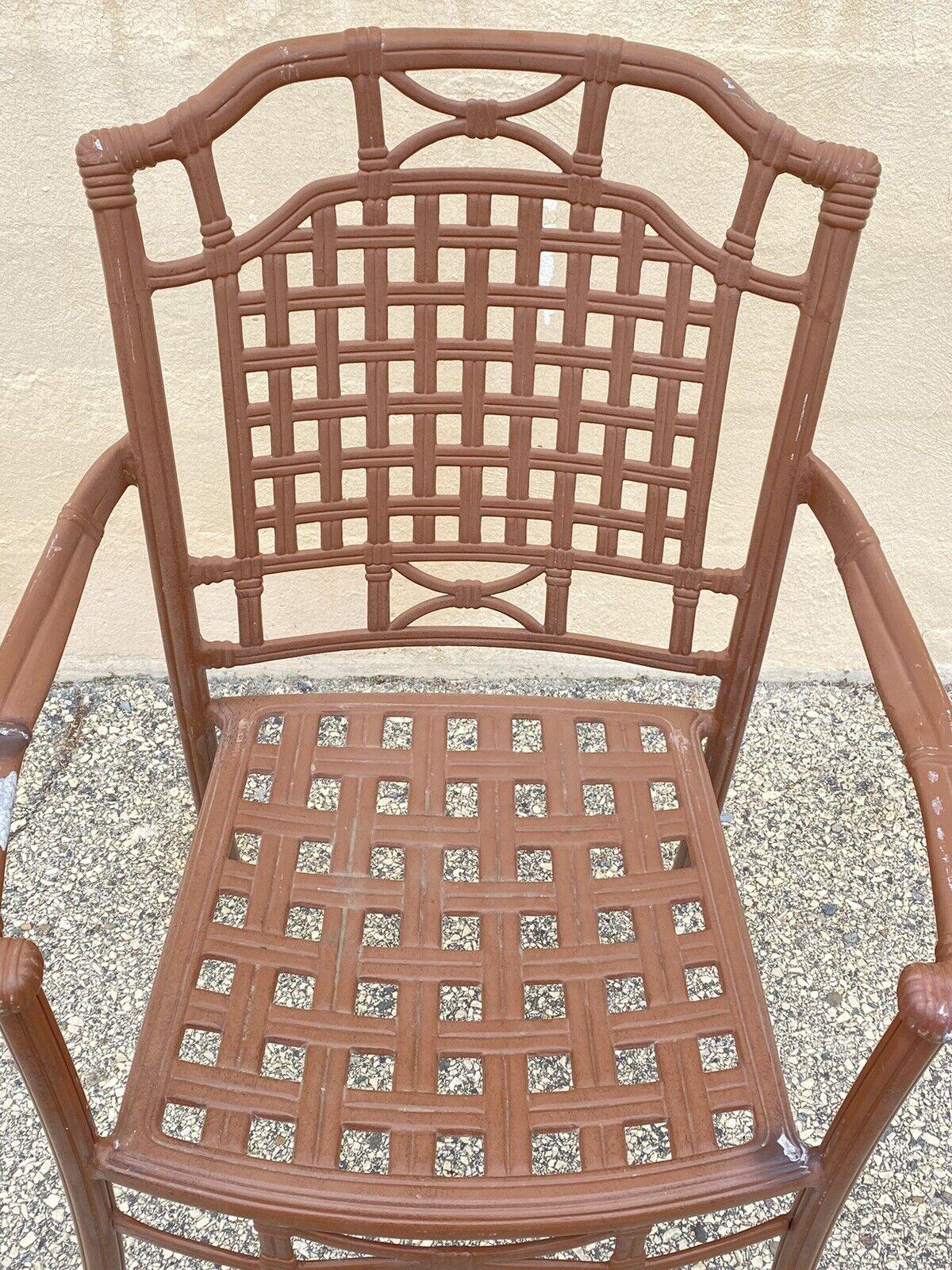 Gegossenes Aluminium Korbgeflecht Gitter Rattan Terrasse im Freien POOL Arm Stuhl (Chinesisch) im Angebot