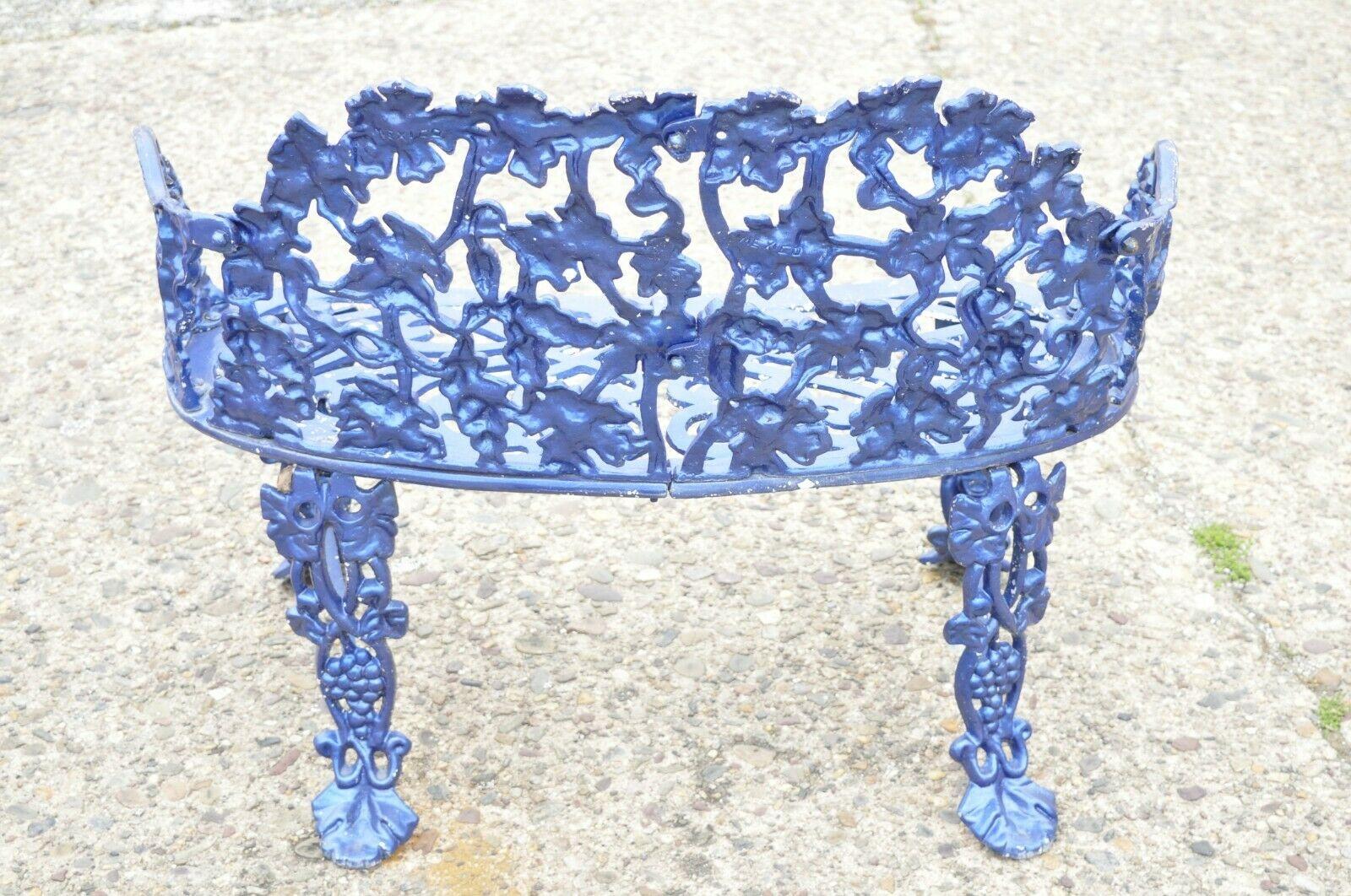 Cast Aluminum Blue Grapevine Garden Set Loveseat Chairs Table, 3 Pc Set 3