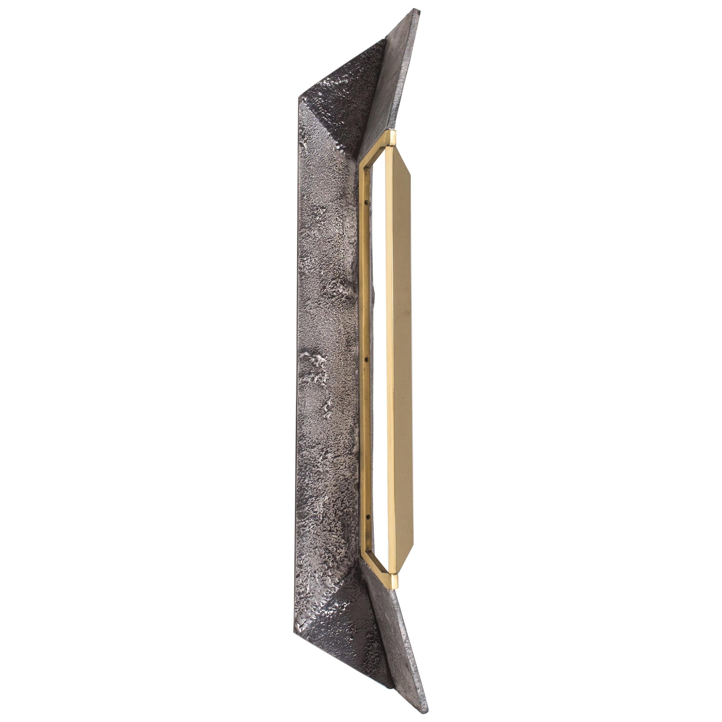 Cast Aluminum and Brass "Gallium" Sconce by Arcana For Sale