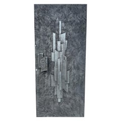 Cast Aluminum Brutalist Door Panel with Handle