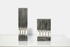 Cast aluminum brutalist vases designed by artist Willy Ceysens, 1960s