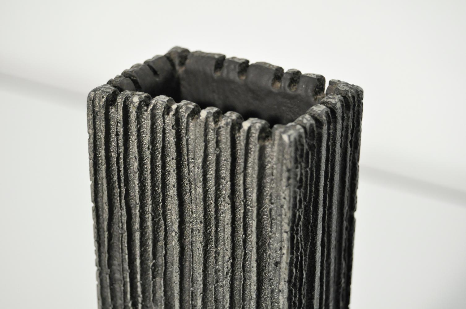 Aluminum Cast aluminum brutalist vases designed by artist Willy Ceysens, 1960s For Sale