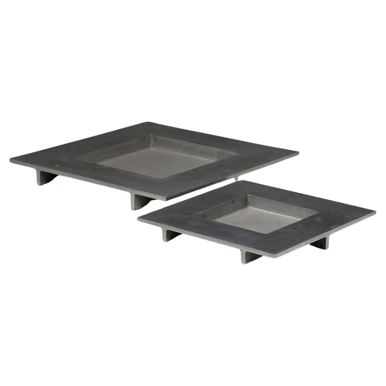 Centres de table en aluminium moulé par Ettore Sottsass pour Il Sestante, MIlano, Italie, 19