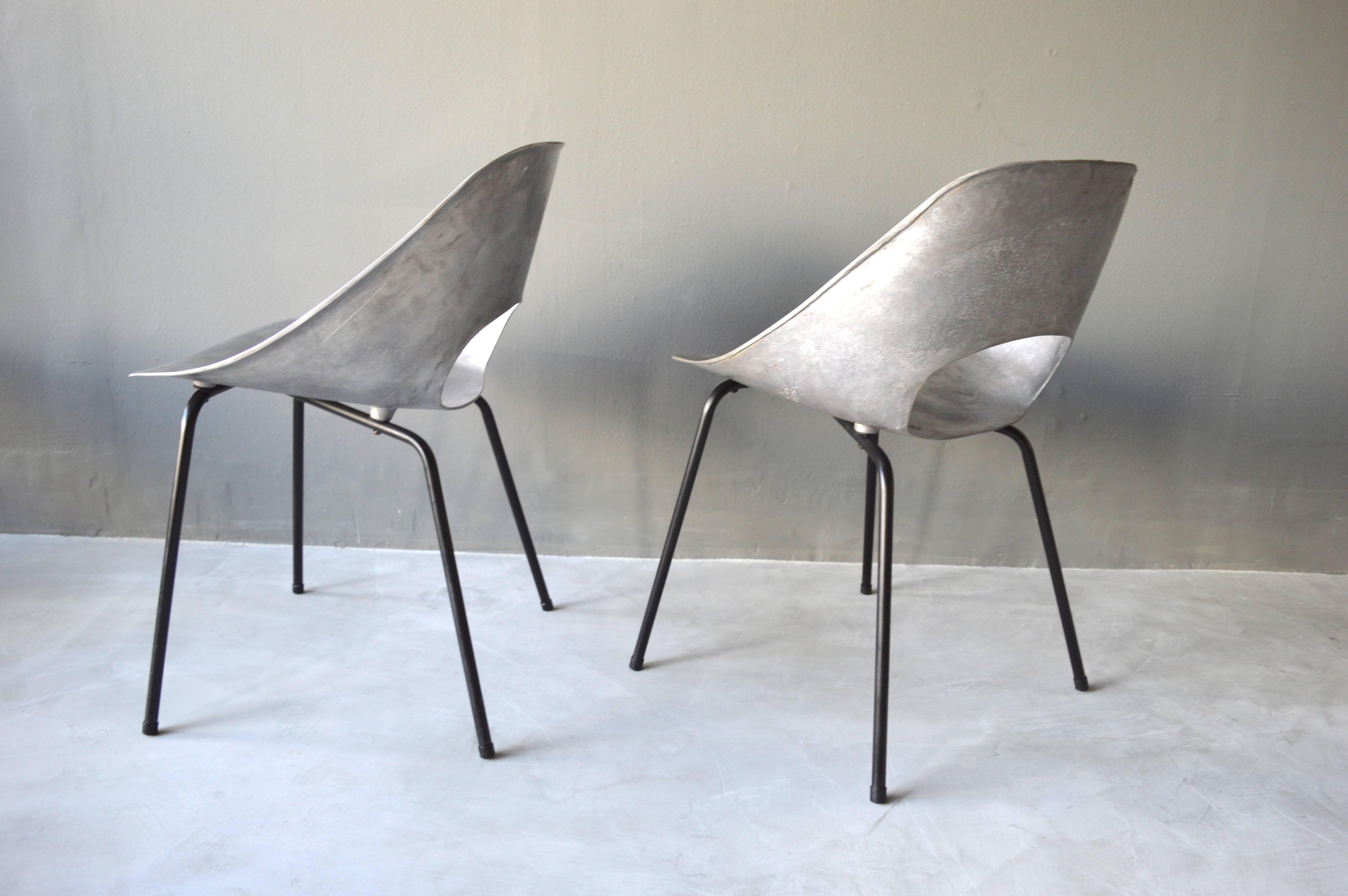 Mid-20th Century Cast Aluminum Chairs by Pierre Guariche