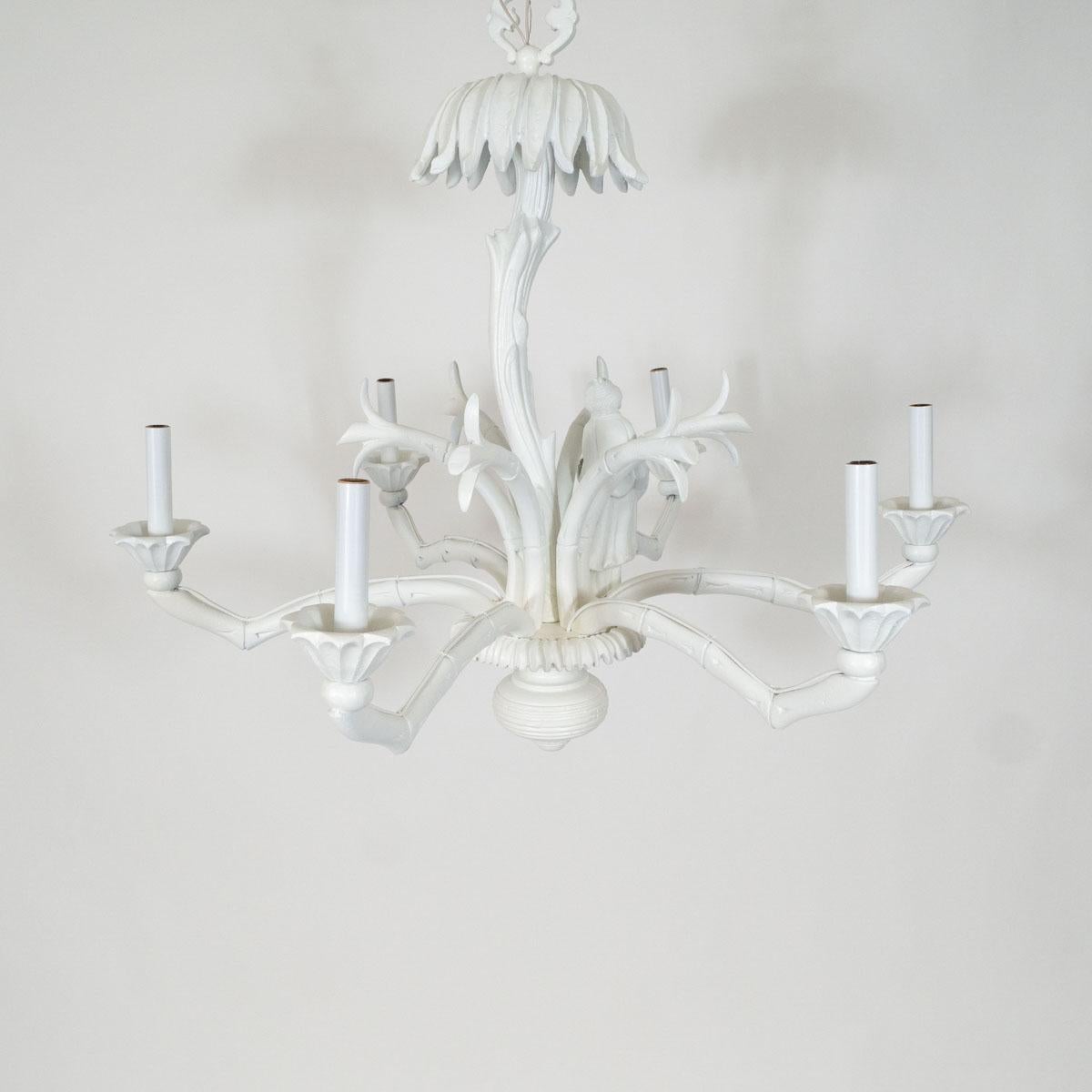 Chinoiserie Cast Aluminum chinoiserie Chandelier For Sale