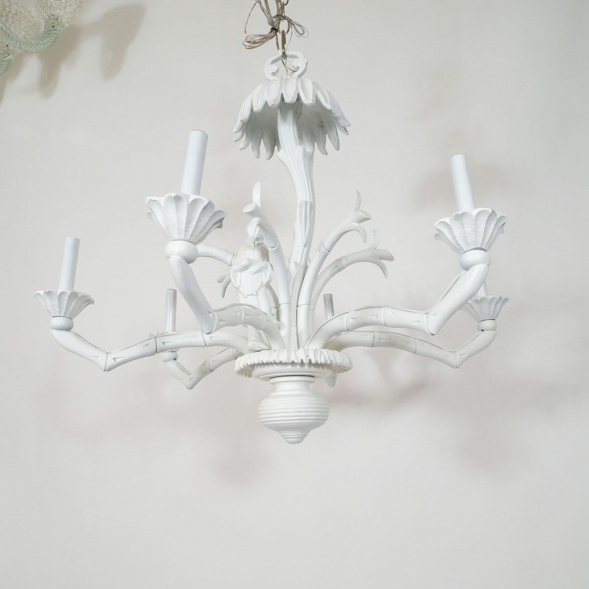 American Cast Aluminum chinoiserie Chandelier For Sale