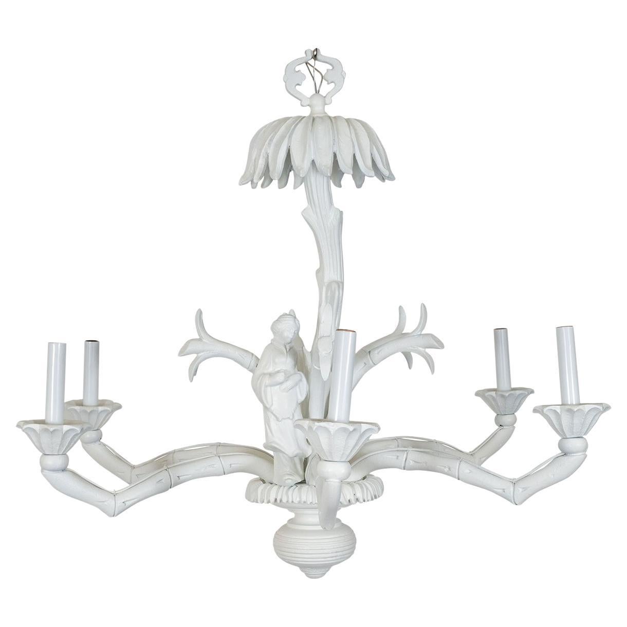 Cast Aluminum chinoiserie Chandelier