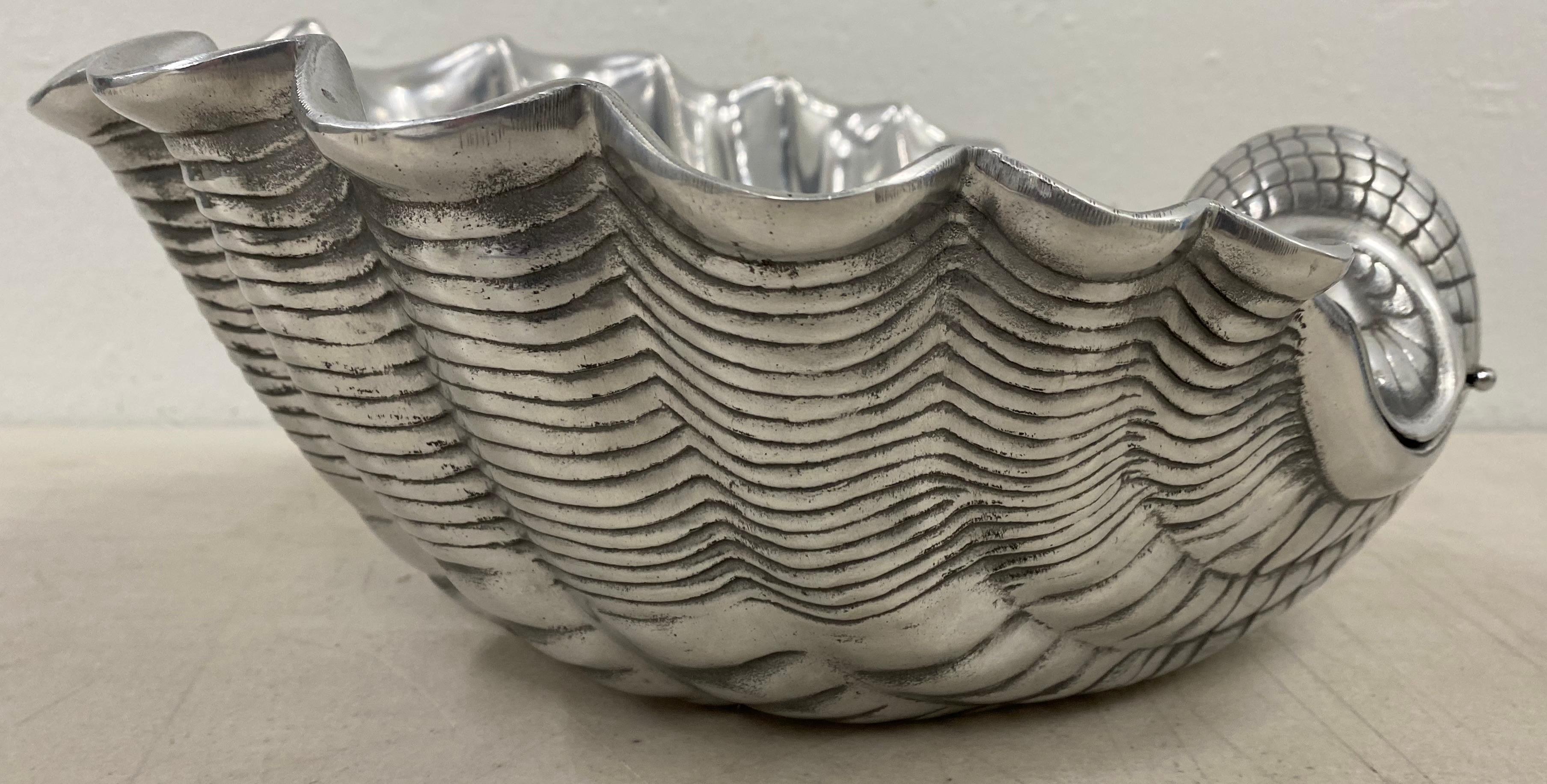 Other Cast Aluminum Clam Shell Serving Dish by Arthur Court, C.1980s For Sale