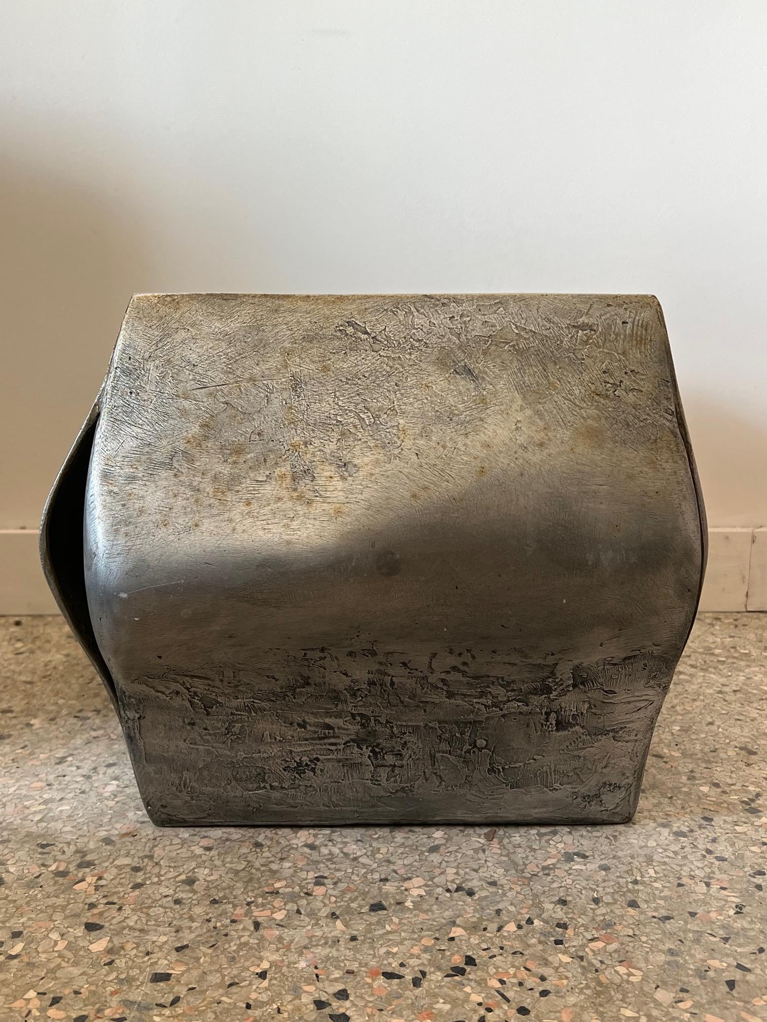 Cast Aluminum Cube Sculpture by Anne Van Kleeck, circa 1960s For Sale 5
