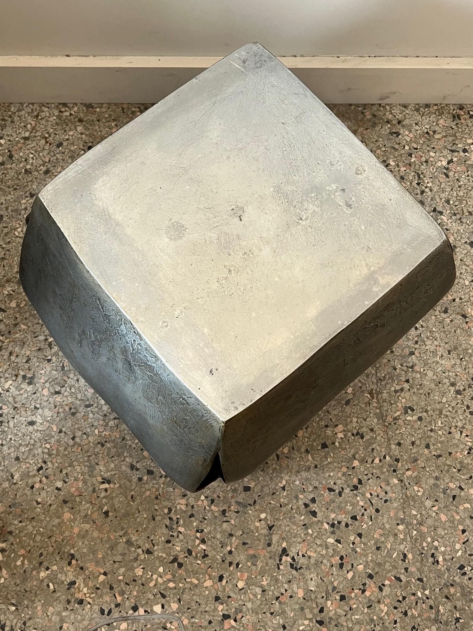 Cast Aluminum Cube Sculpture by Anne Van Kleeck, circa 1960s For Sale 2