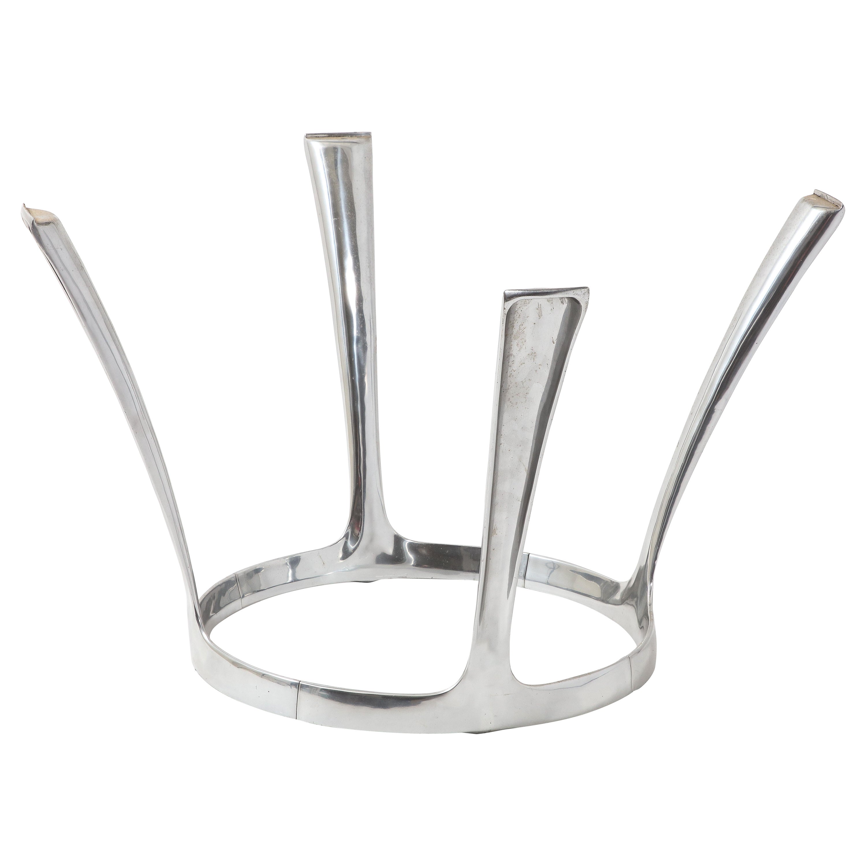 Table de salle à manger en aluminium coulé de Charron, France, années 1970