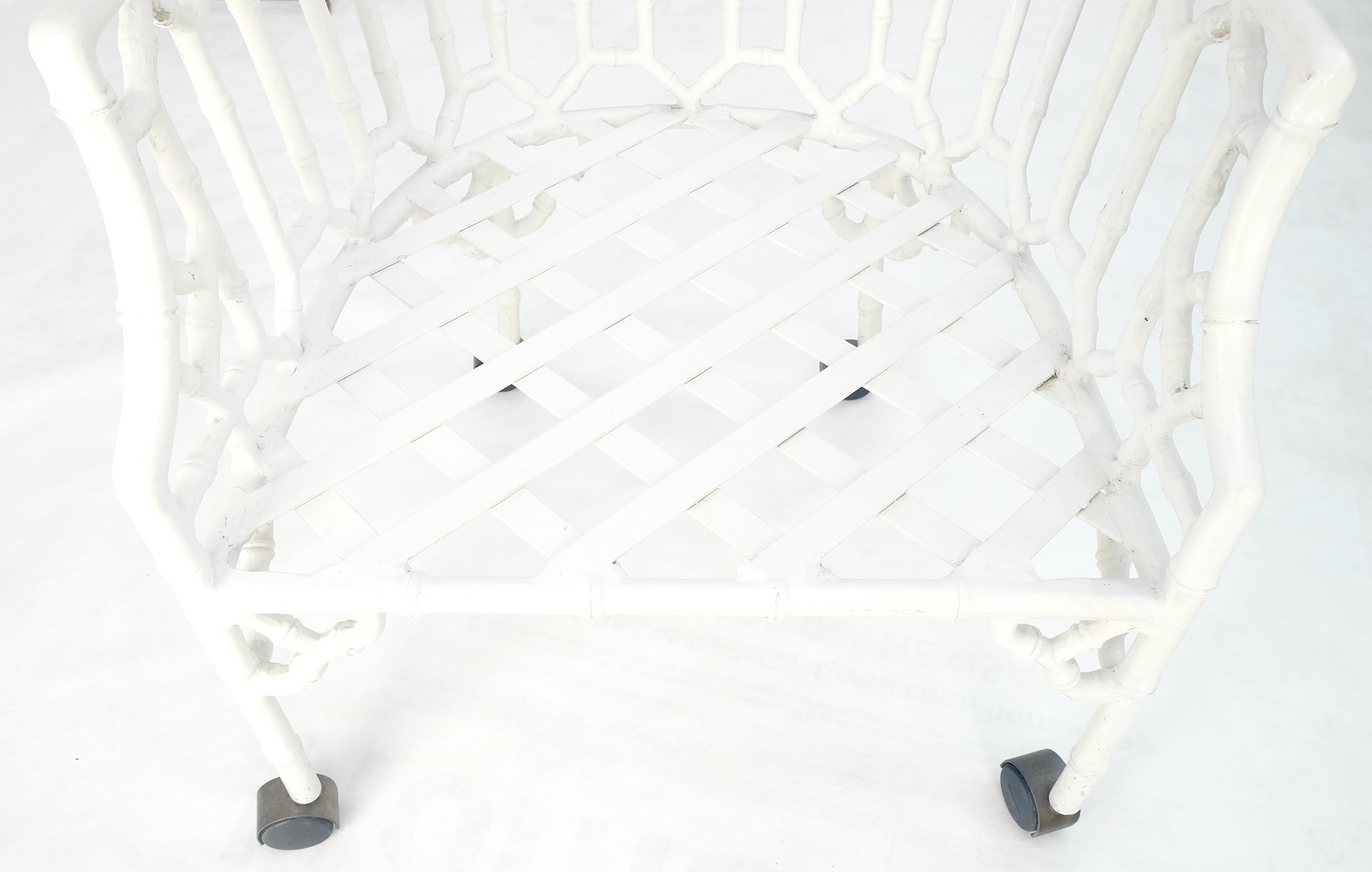 Cast Aluminum Faux Bamboo 4 Arm Chairs 60