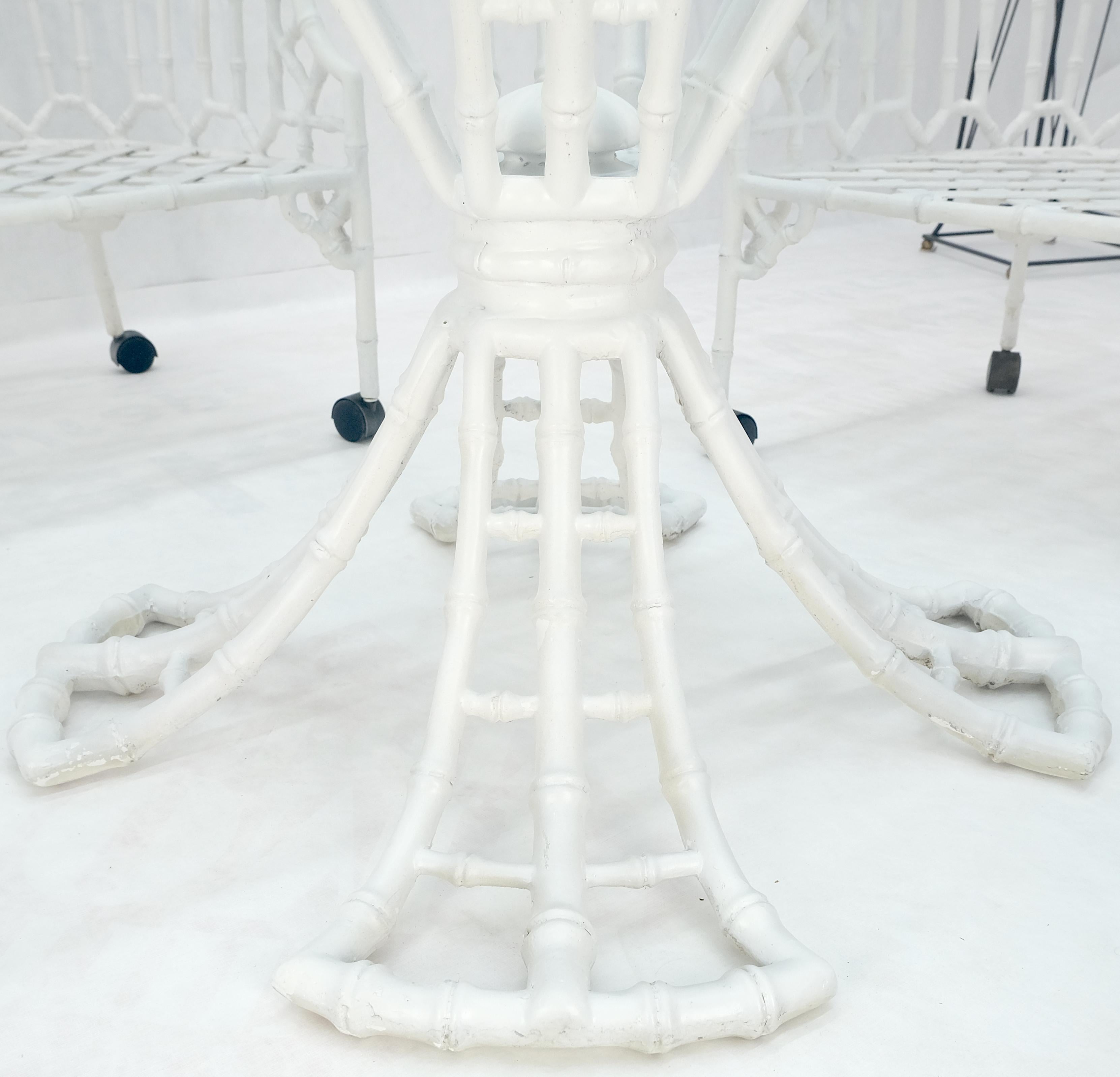 Cast Aluminum Faux Bamboo 4 Arm Chairs 60