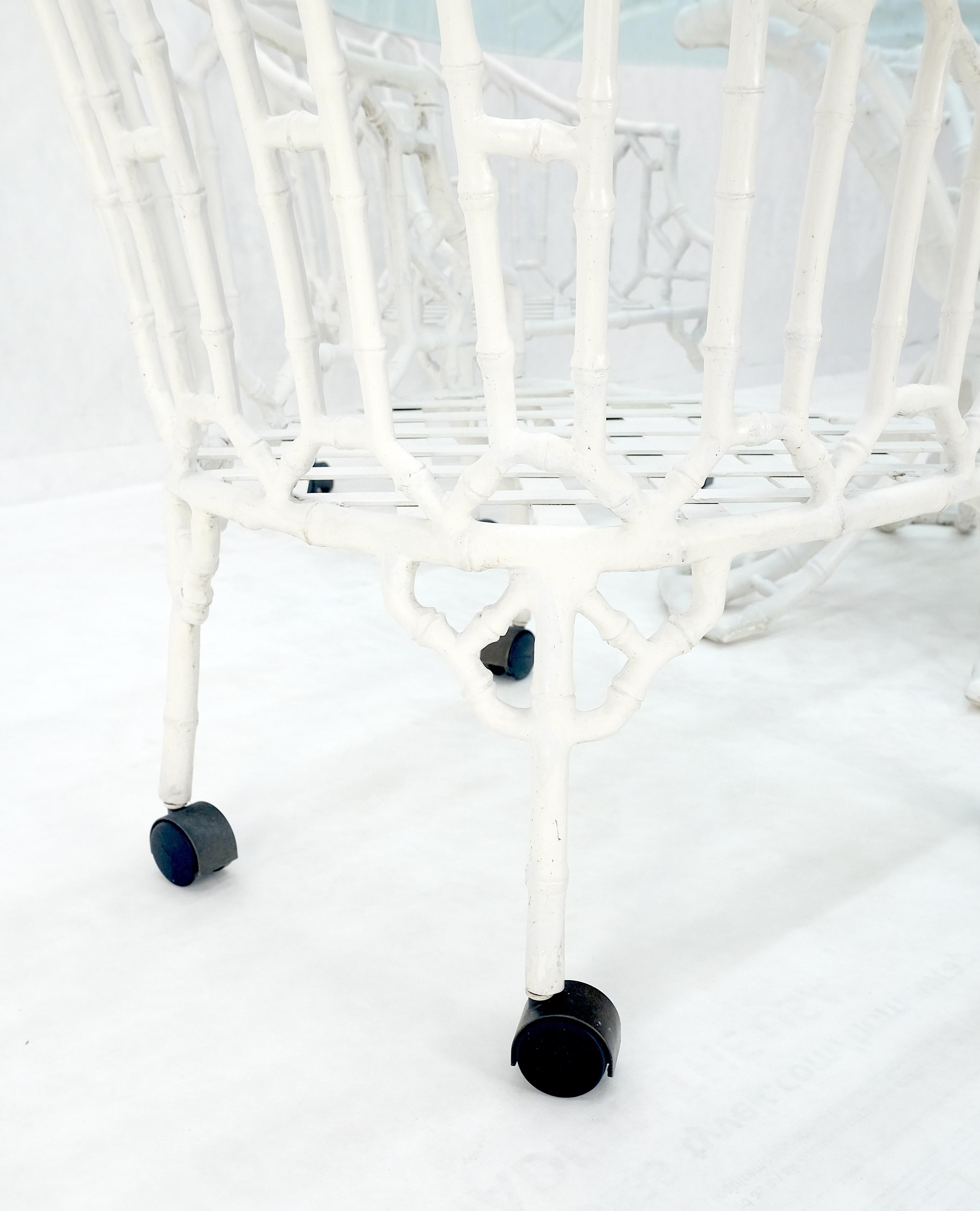 Cast Aluminum Faux Bamboo 4 Arm Chairs 60