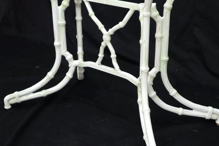 Cast Aluminum Faux Bamboo Dining Table w/ 4 Matching Chairs Outdoors