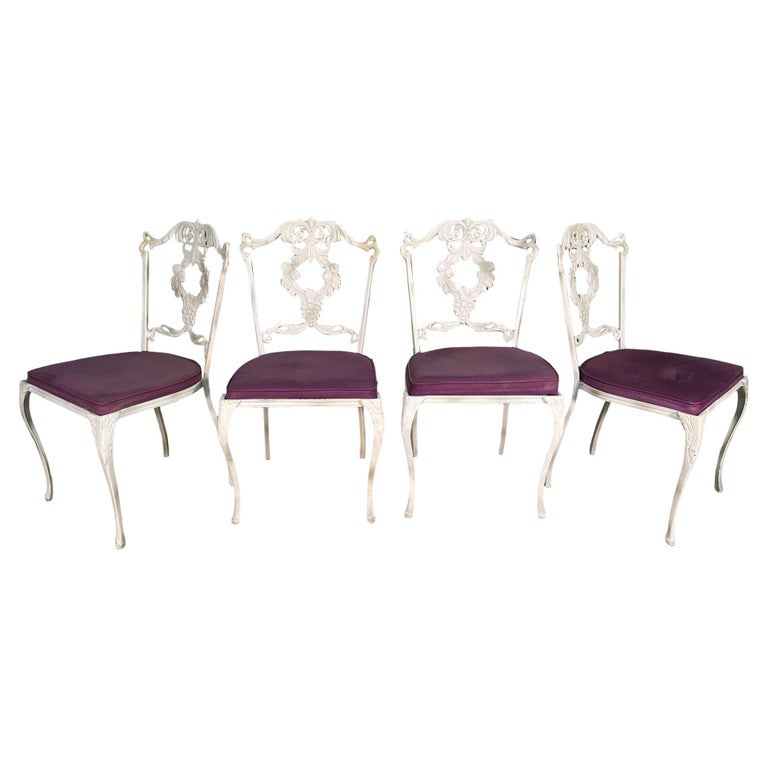 Cast Aluminium Garden Chairs by Molla of Italy, Set of 4 For Sale at