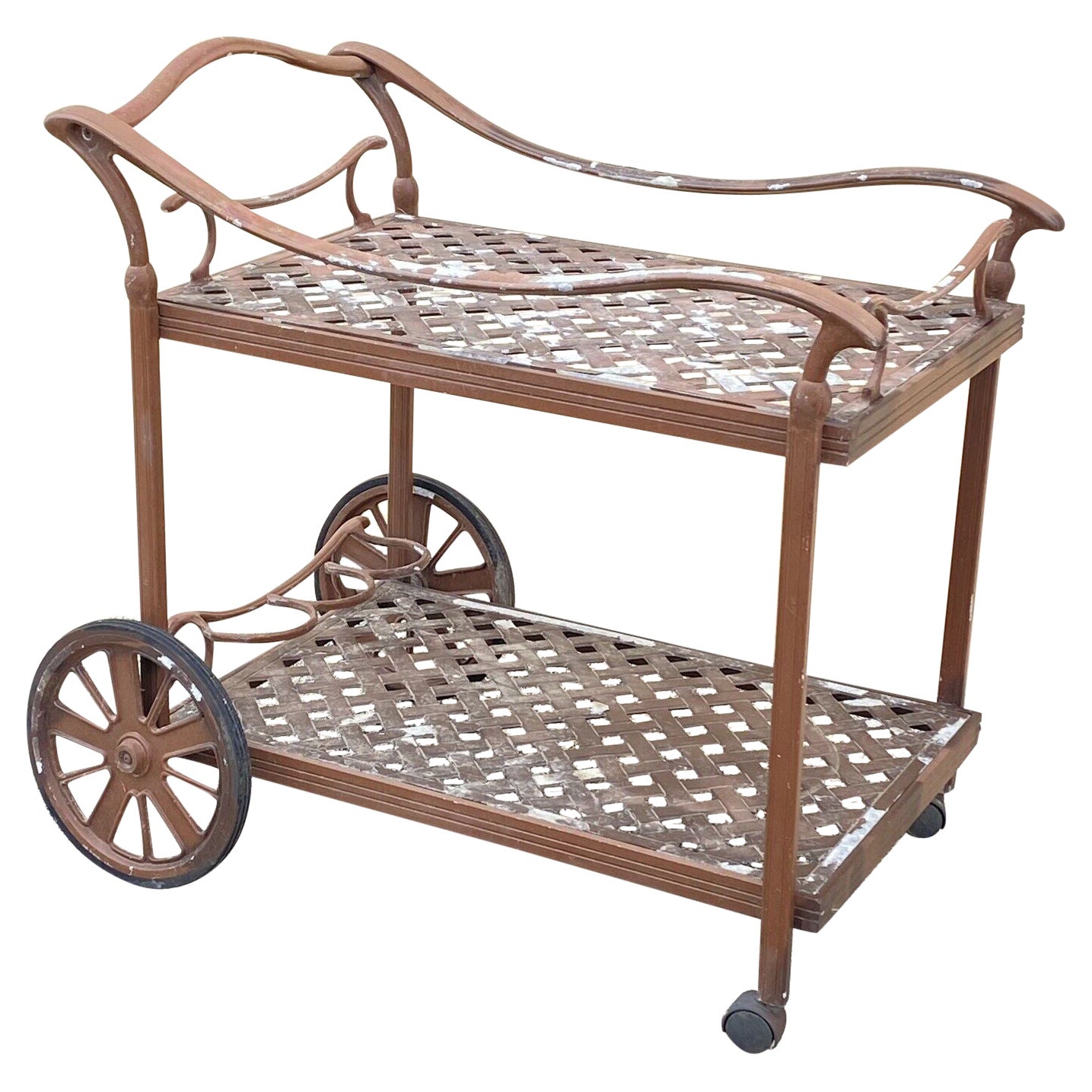 Gegossenes Aluminium Garten Terrasse Terrasse Gitter servieren Bar Tisch Pool Tee Wagen im Angebot