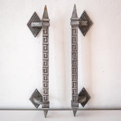 Cast Aluminum Large Door or Gate Pulls in the Style of Frank Lloyd Wright