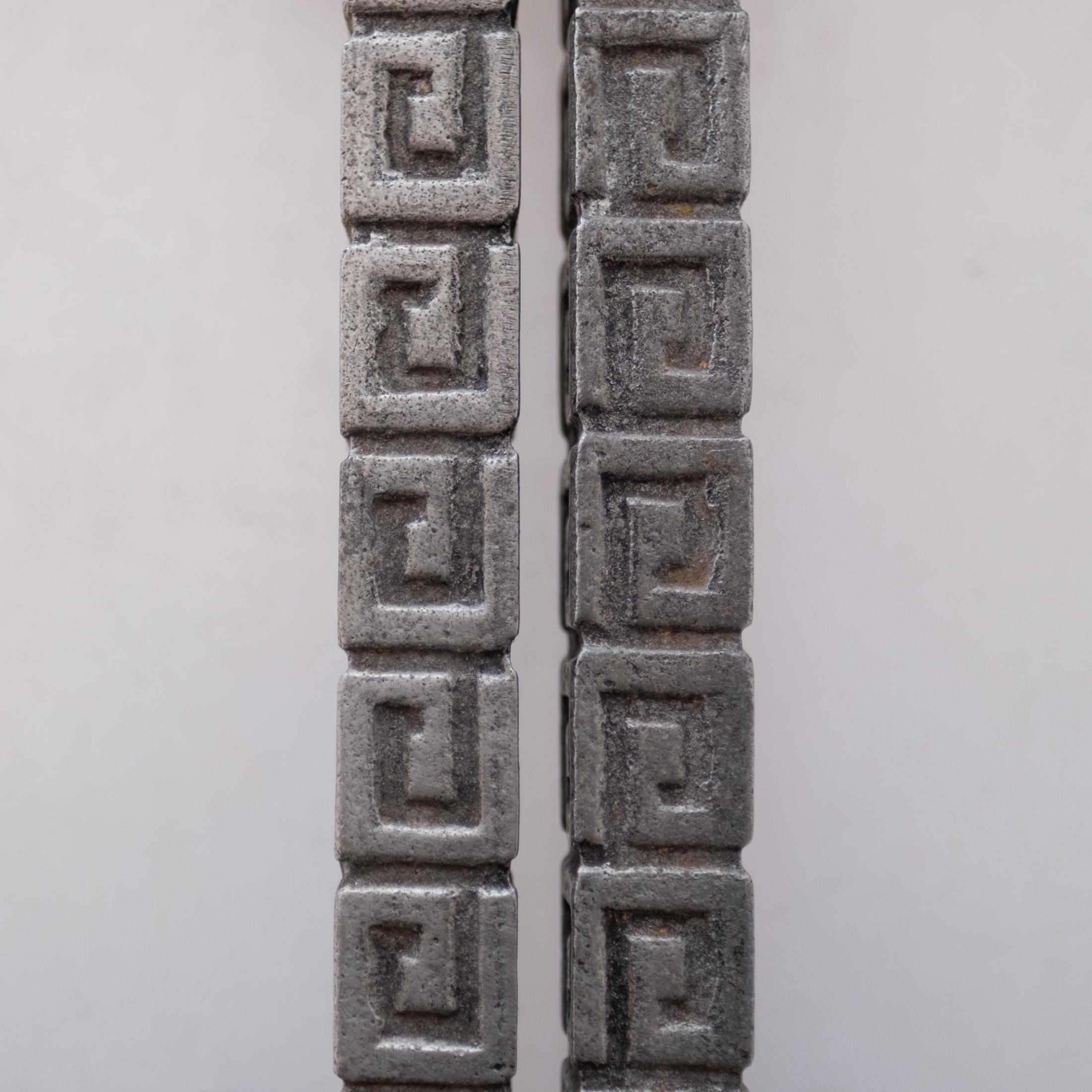 American Cast Aluminum Large Door or Gate Pulls in the Style of Frank Lloyd Wright  For Sale
