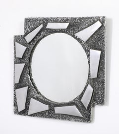 Cast Aluminum Mirror, France, 1970's