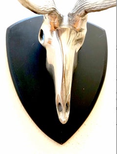 Cast Aluminum Mounted Antelope Sculpture