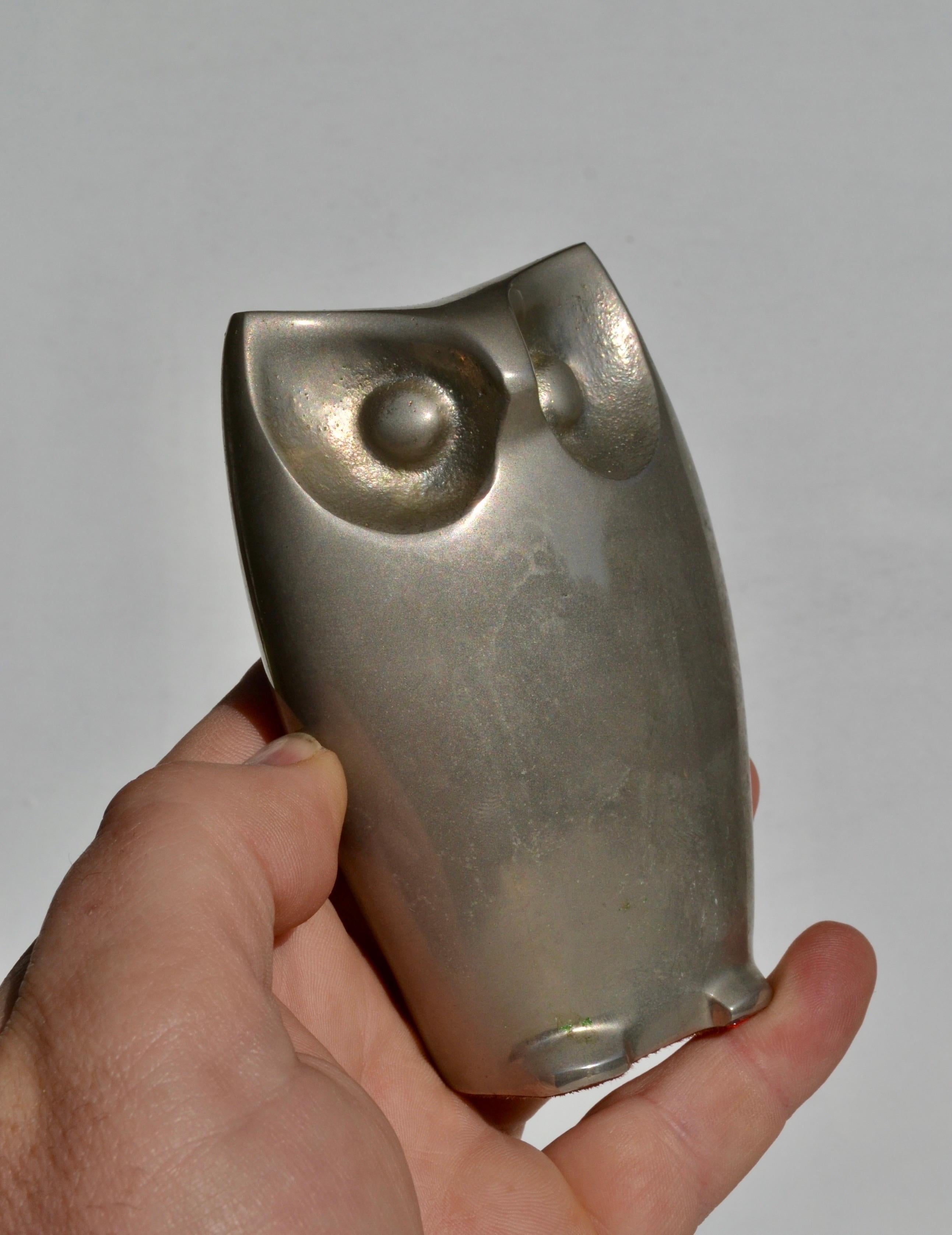 Scultura di gufo in alluminio fuso, Francia, anni '70 in vendita 2