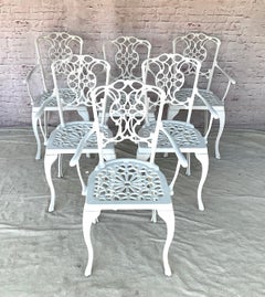 Cast Aluminum Patio Chairs, Set of Six