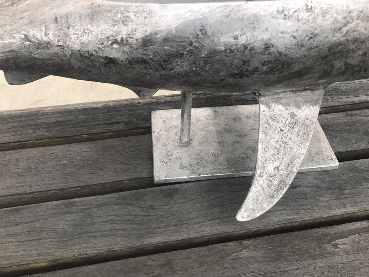 Hand-Crafted Cast Aluminum Shark Ice Container and Server