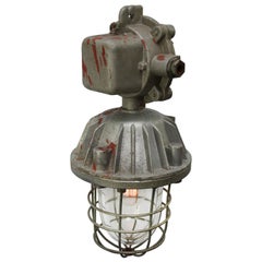 Cast Aluminum Vintage Industrial Clear Glass Cage Hanging Lamp