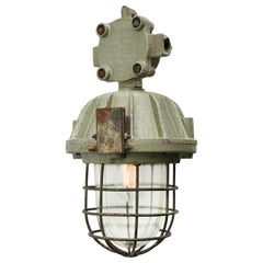 Cast Aluminum Vintage Industrial Clear Glass Cage Hanging Lamps