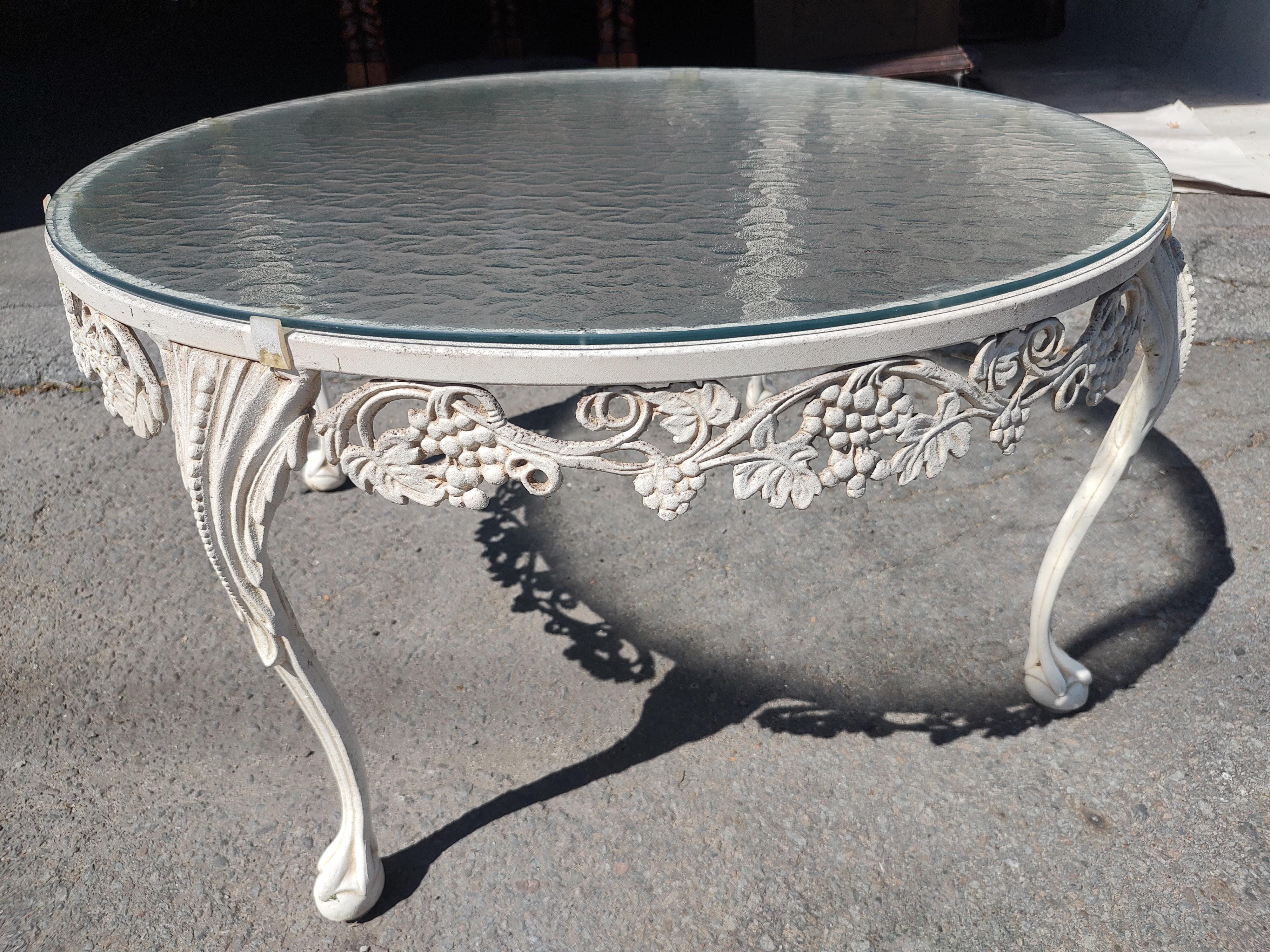 Cast Aluminum with Obscure Glass Top Cocktail Table by Molla of Italy For Sale 1