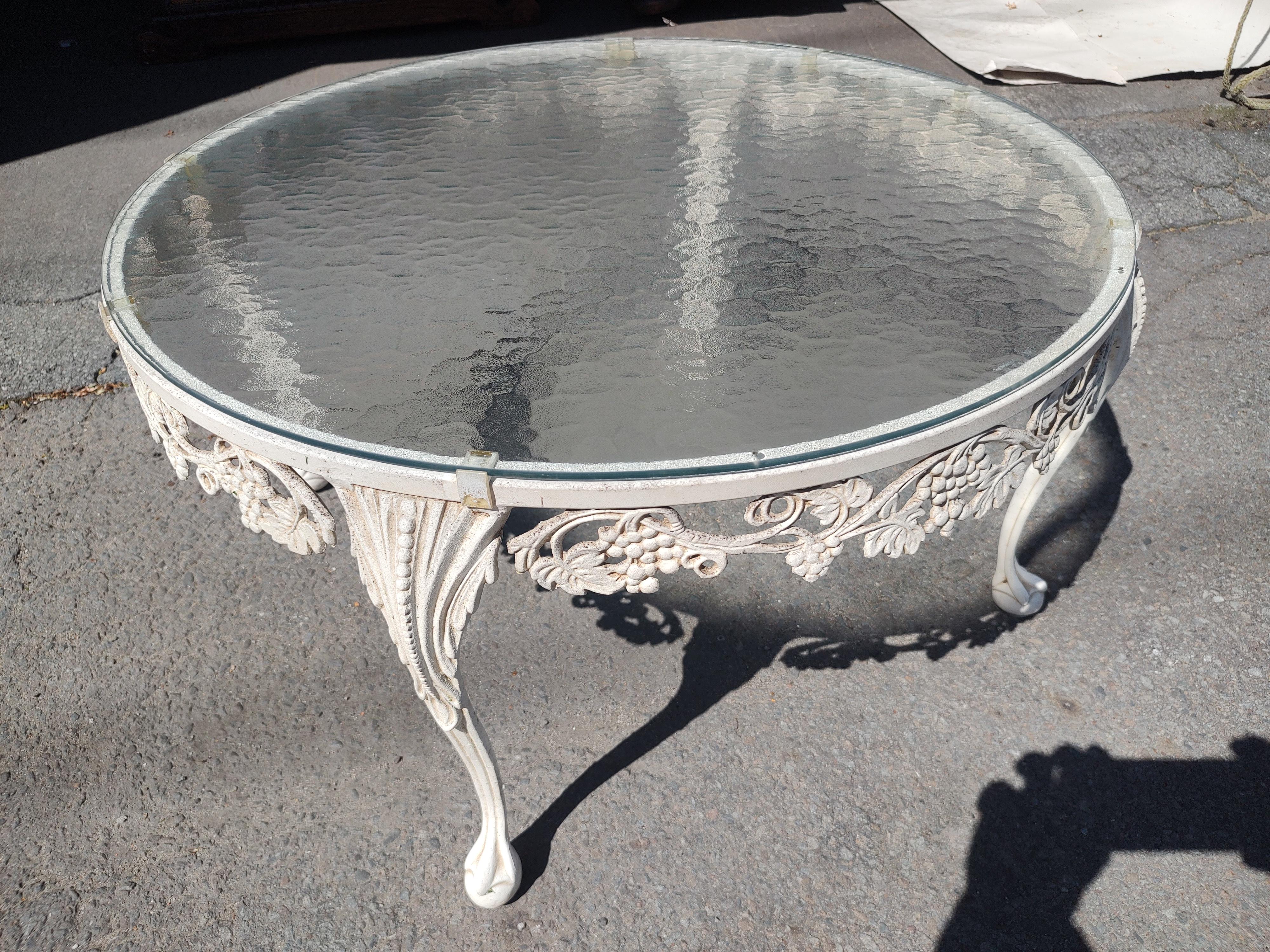 Cast Aluminum with Obscure Glass Top Cocktail Table by Molla of Italy For Sale 2