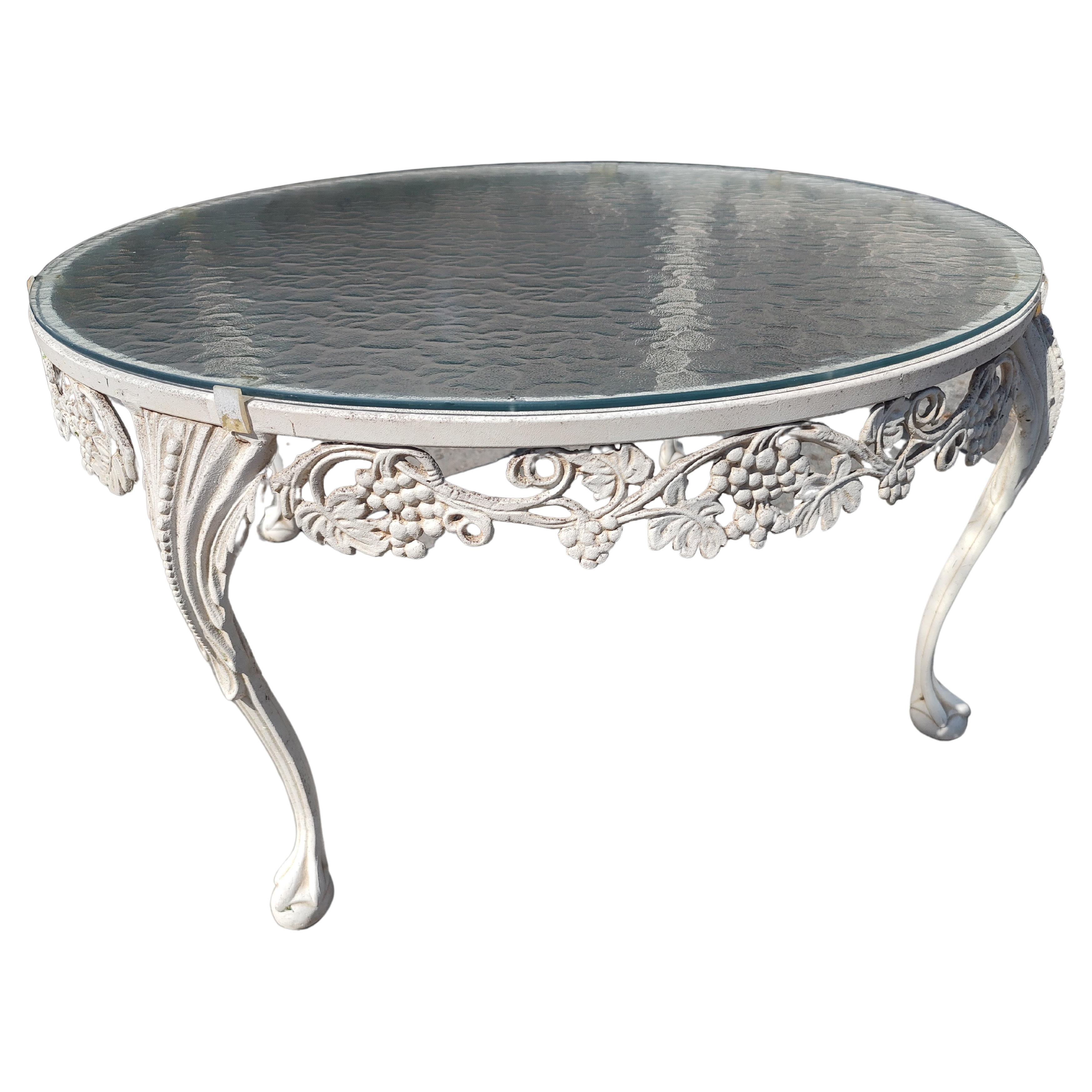 Cast Aluminum with Obscure Glass Top Cocktail Table by Molla of Italy