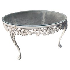 Cast Aluminum with Obscure Glass Top Cocktail Table by Molla of Italy