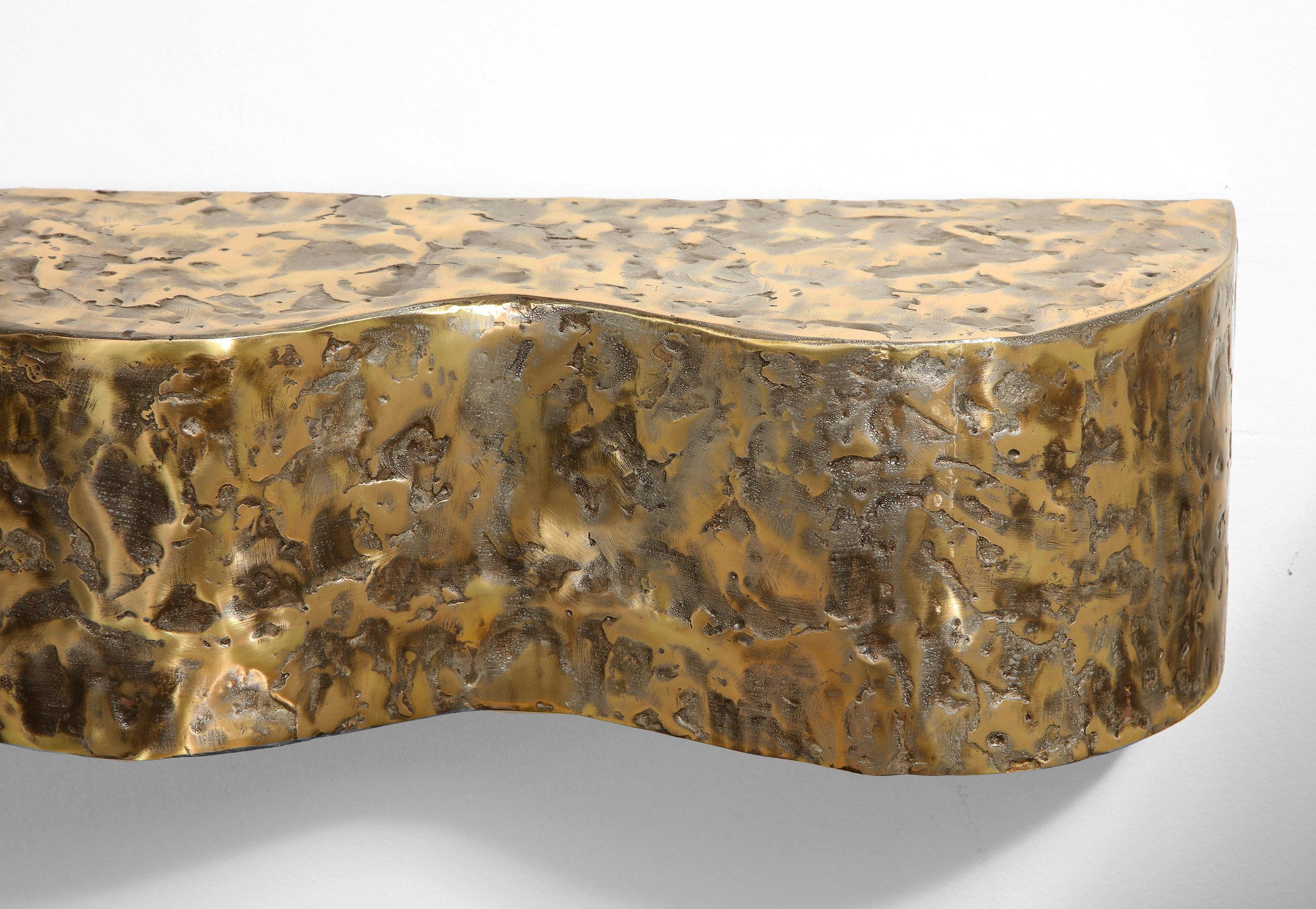 Cast and Fabricated Bronze, Brass and Pewter Floating Console by Silas Seandel 1