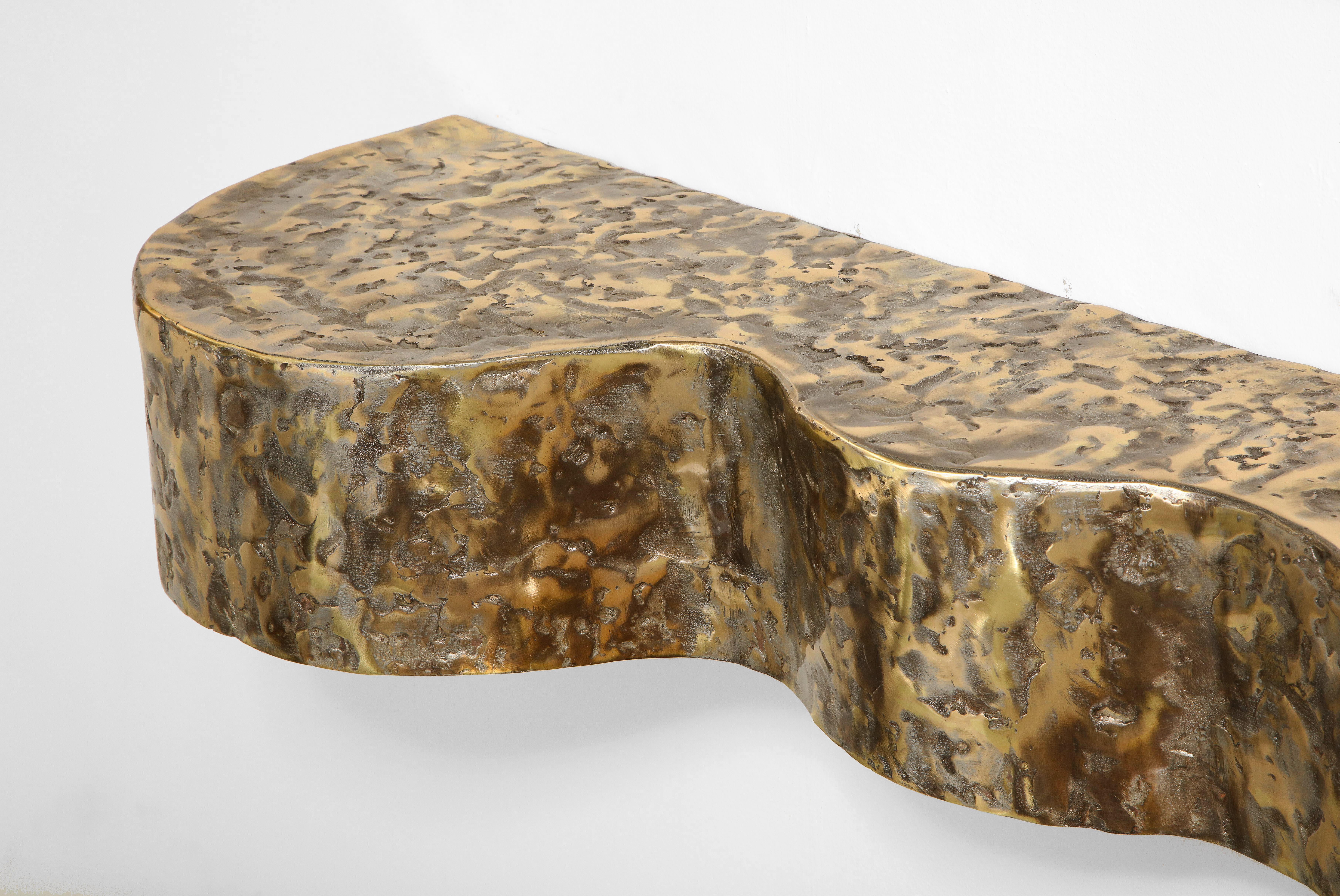 Cast and Fabricated Bronze, Brass and Pewter Floating Console by Silas Seandel 2