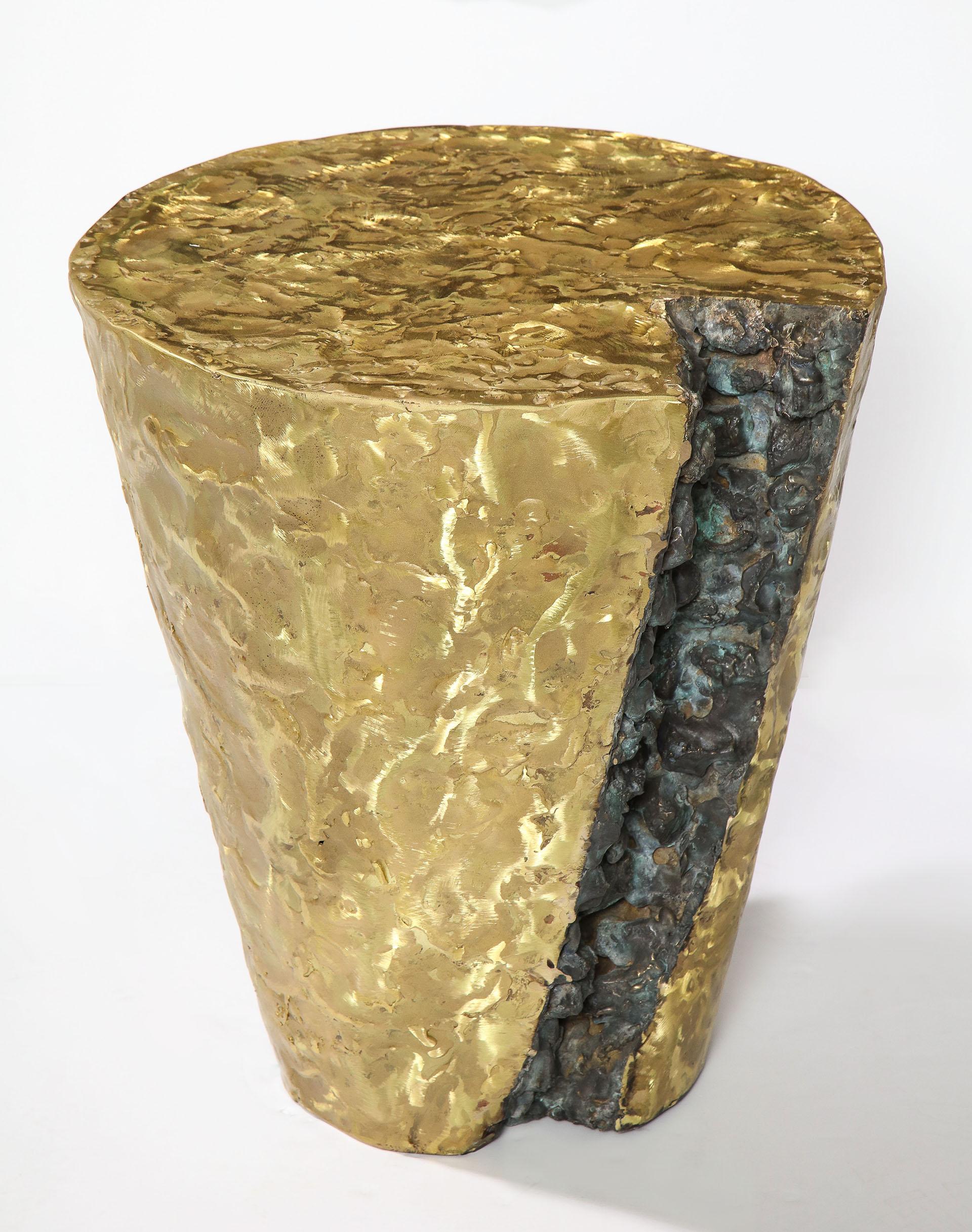 Cast and Fabricated Bronze End Table, by Silas Seandel In Excellent Condition In New York, NY