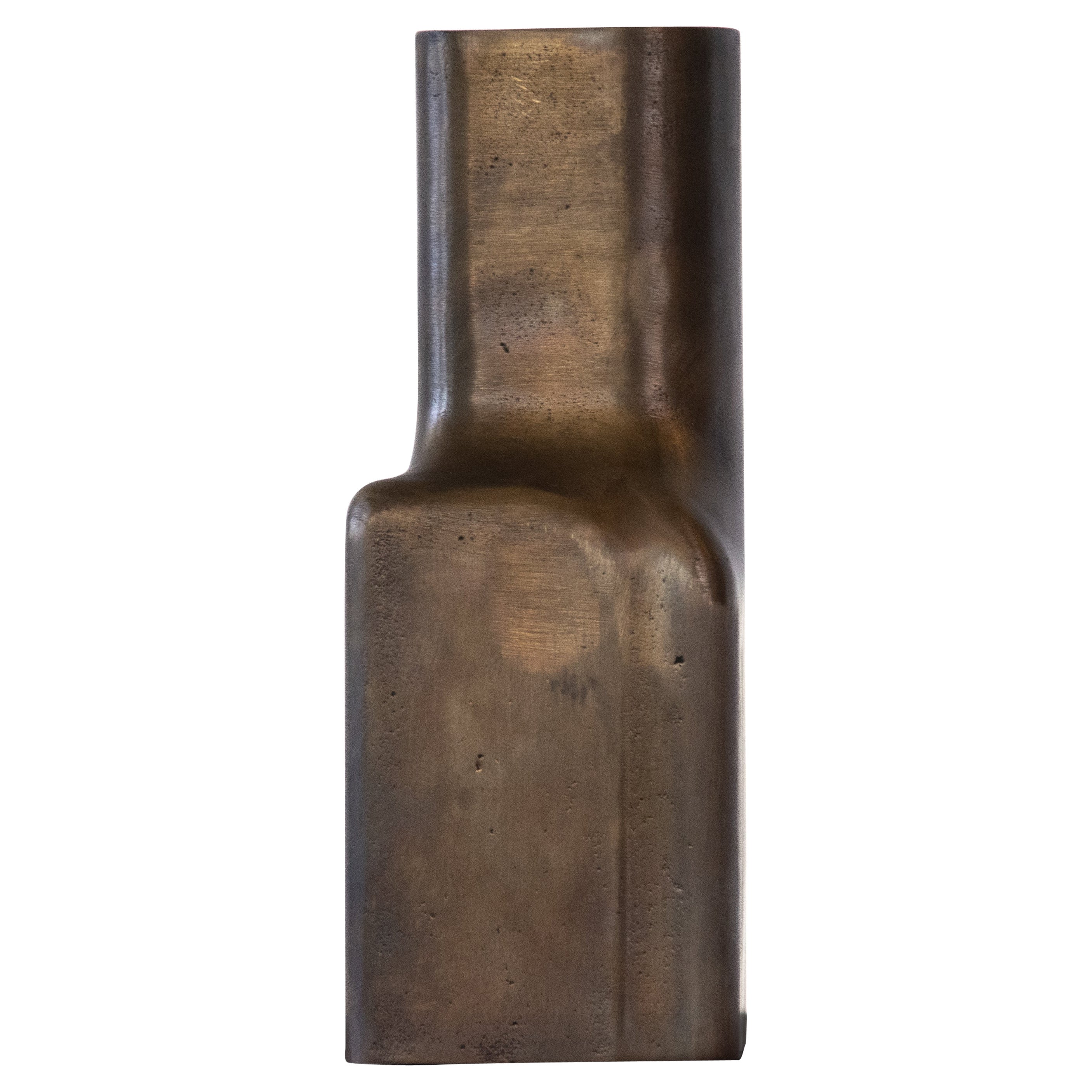 Cast and Patinated Bronze Flos Vase by Eichkorn