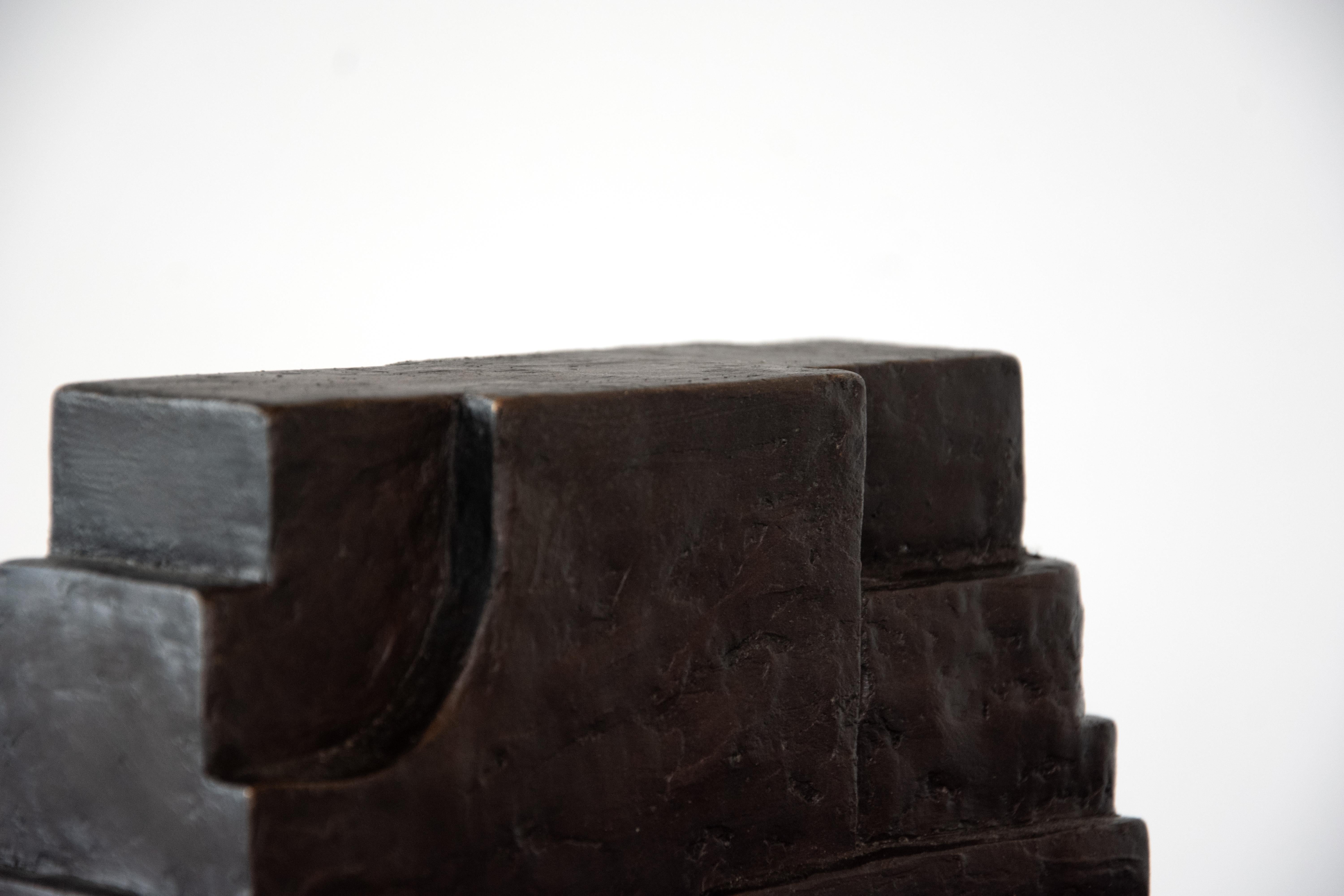 Postmoderno Cast and Patinated Bronze Mono Sculpture by Eichkorn in vendita