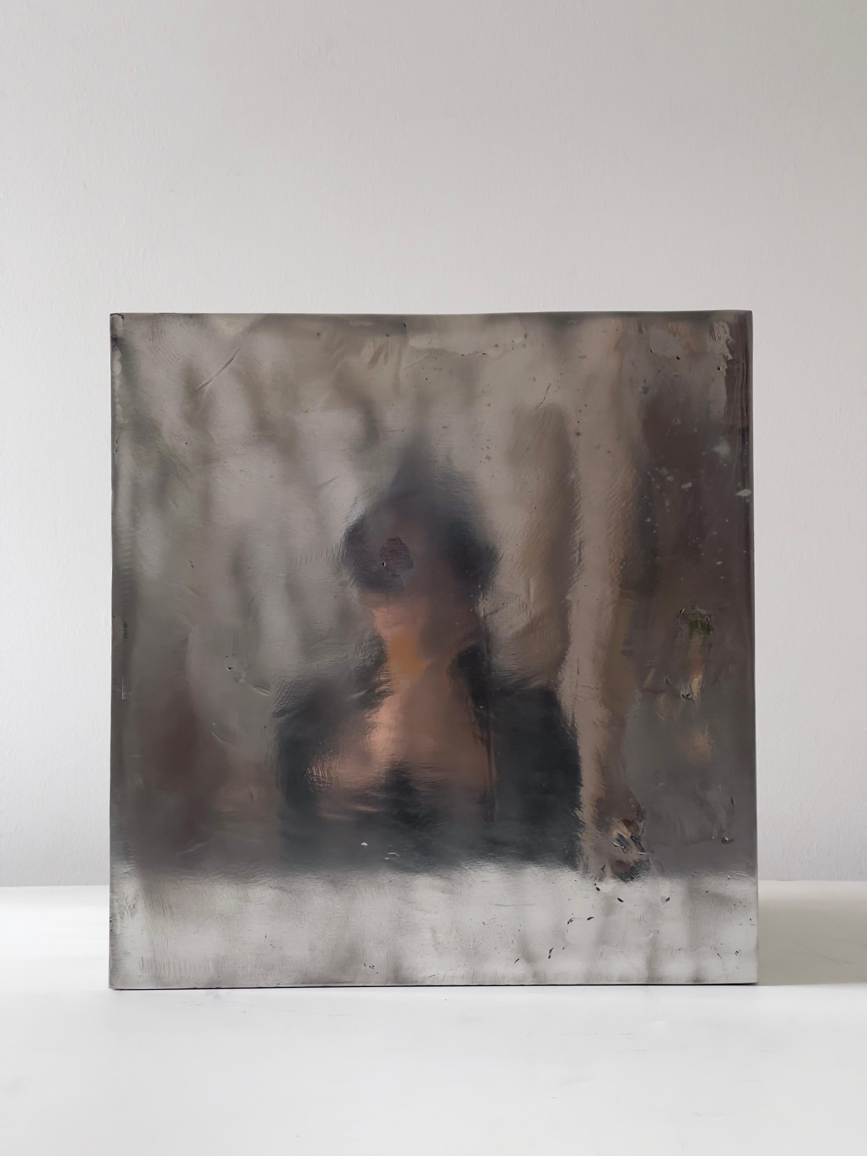 Sculpture contemporaine. Cube en aluminium coulé poli à la main 2011. Edition de 6. en vente 1