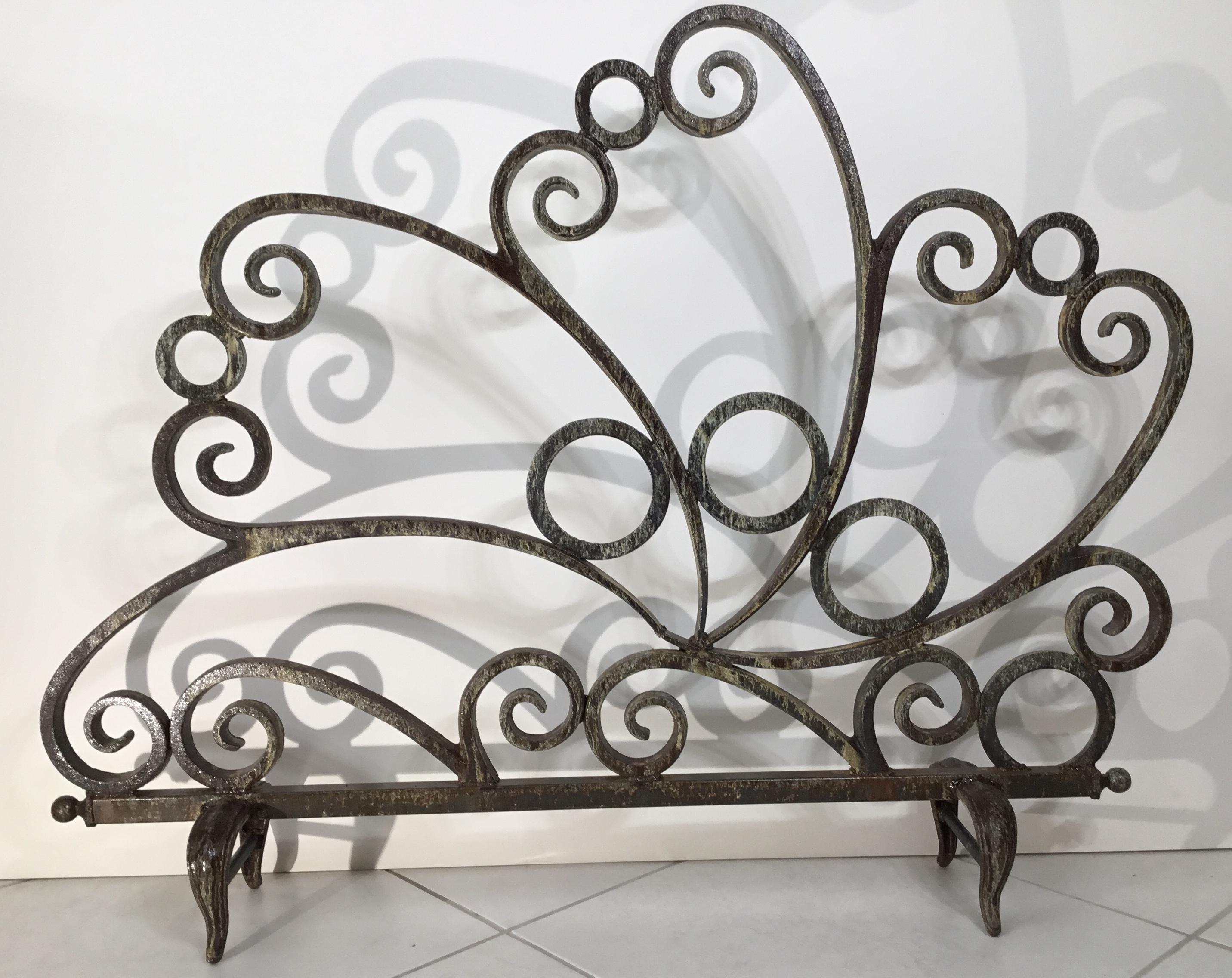 Cast and Wrought Iron Fireplace Screen 1